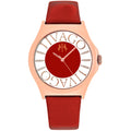 Jivago Women's Watch - Fun Swiss Quartz Pink Dial Red Satin Leather Strap | JV8436