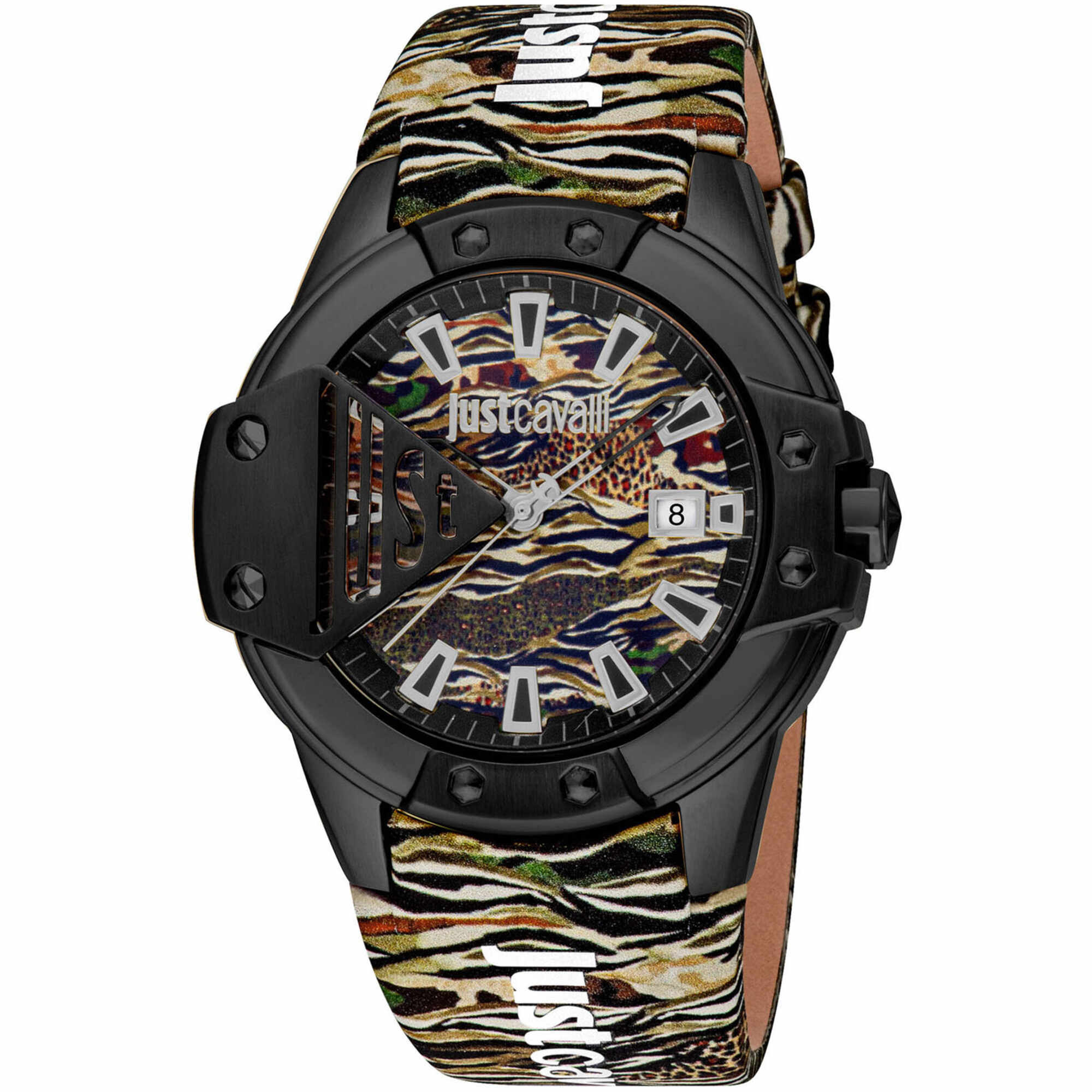 Just Cavalli Women's Watch - Scudo Quartz Multicolor Leather Strap | JC1G260L0065