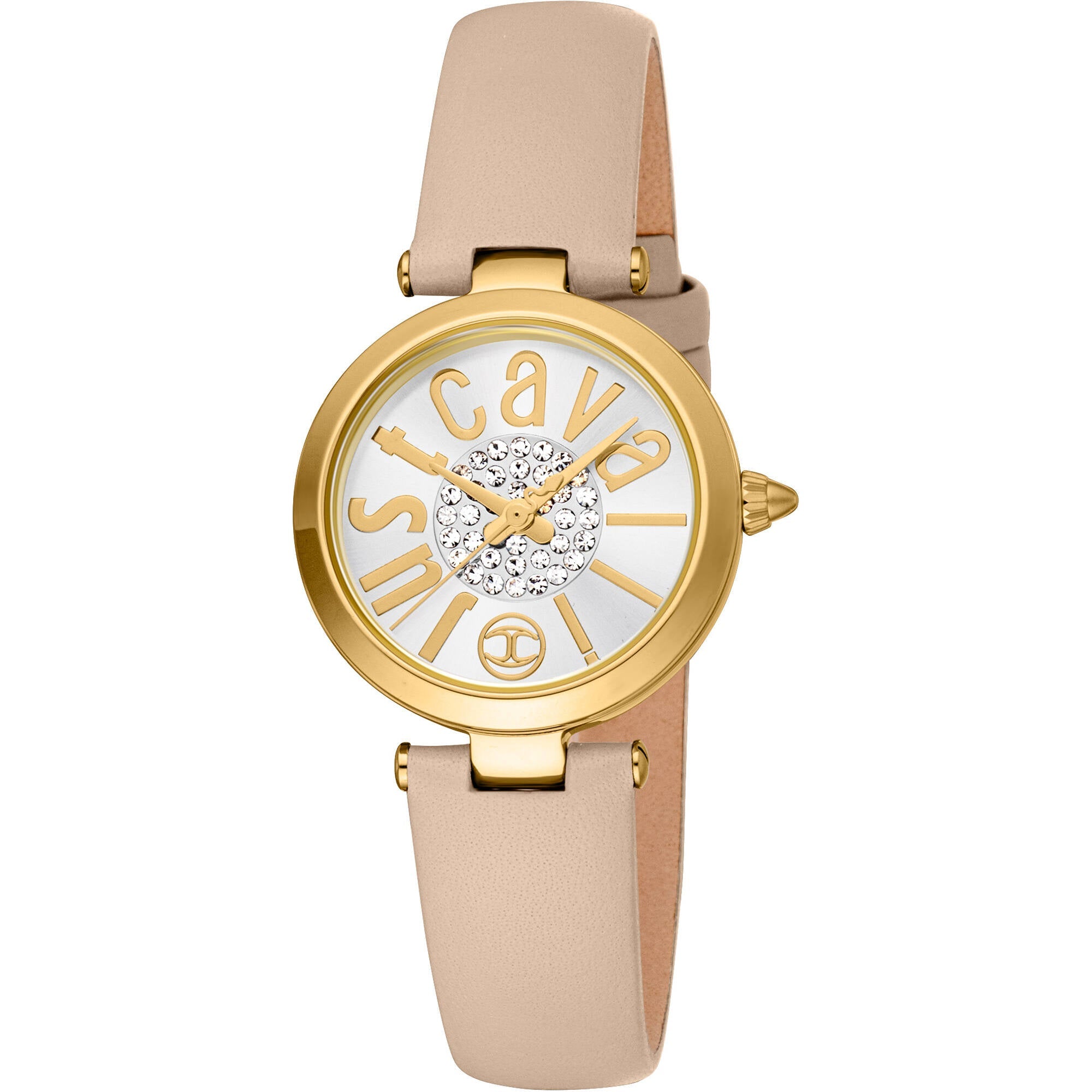 Just Cavalli Women's Watch - Modena Silver Dial Beige Leather Strap | JC1L280L0025
