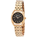 Mathey Tissot Women's Watch - Saphira Rose Gold Case Silver Dial Black Strap | D933PM