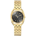 Mathey Tissot Women's Watch - Saphira Black Dial Yellow Gold Steel Bracelet | D933PYN