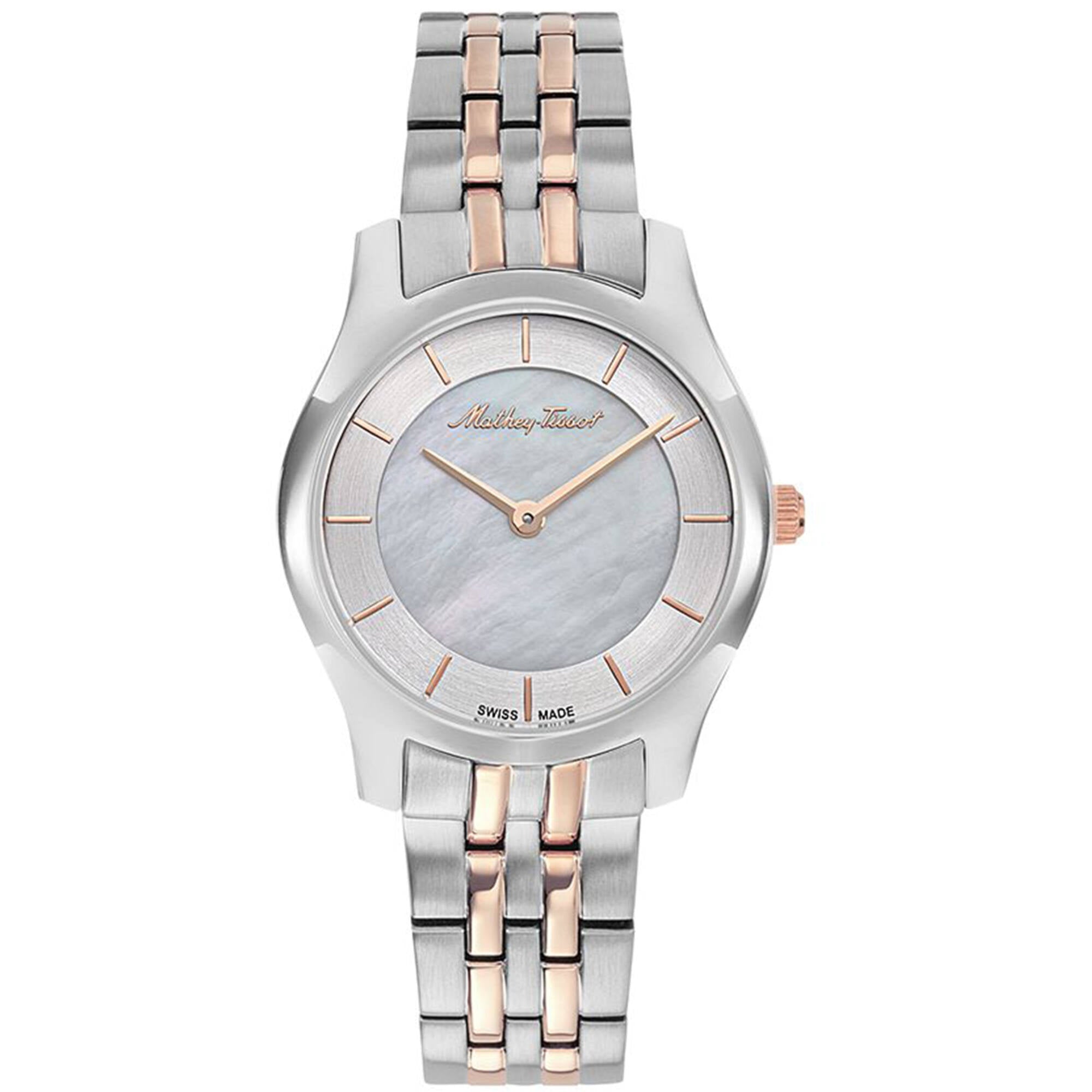 Mathey Tissot Women's Watch - Tacy White MOP Dial Stainless Steel Bracelet | D949BI