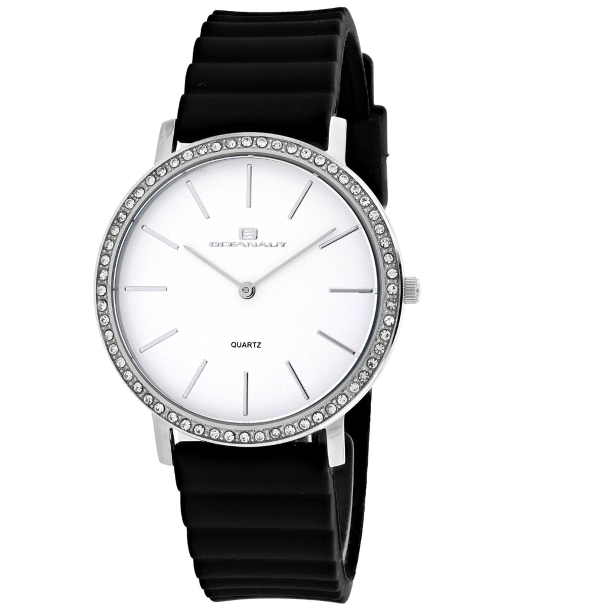 Oceanaut Women's Watch - Ripple Quartz White Dial Black Rubber Strap | OC0260