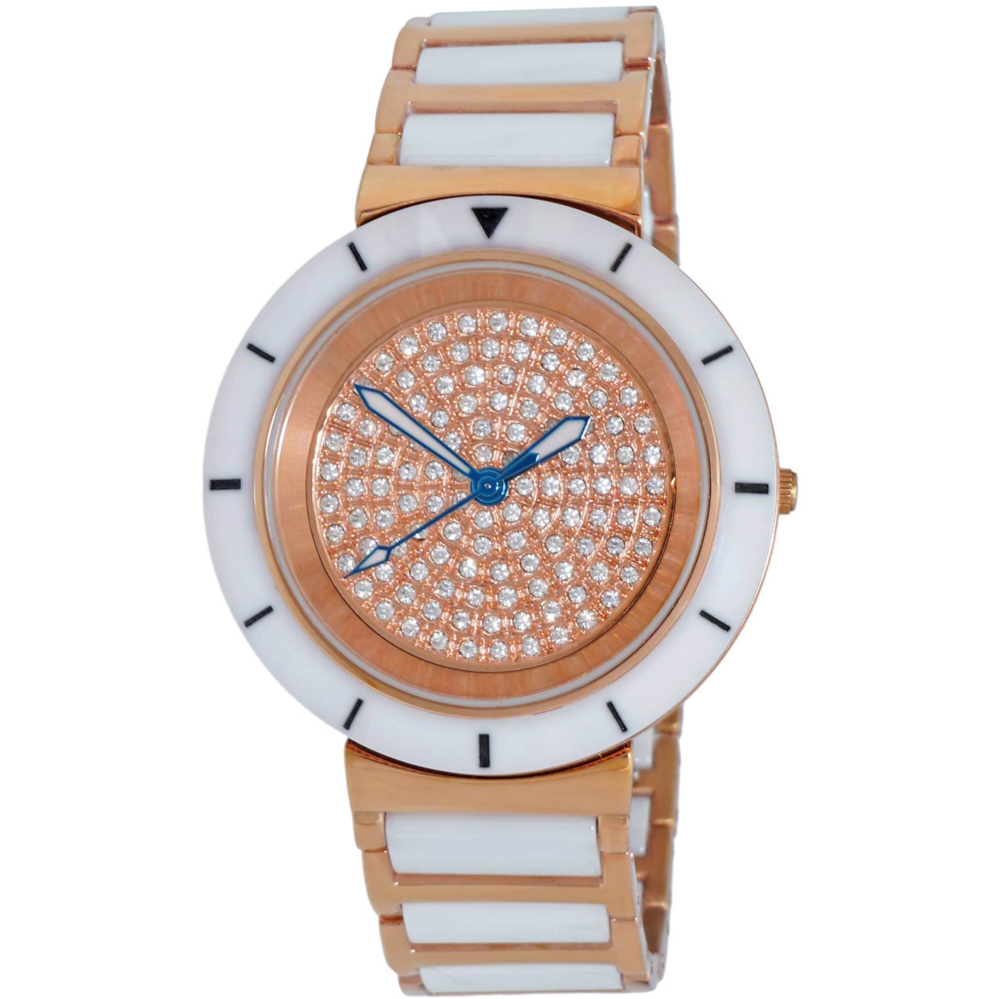 Oniss Women's Watch - Toulon Rose Gold Dial Plated Steel, Ceramic Bracelet | ON7262