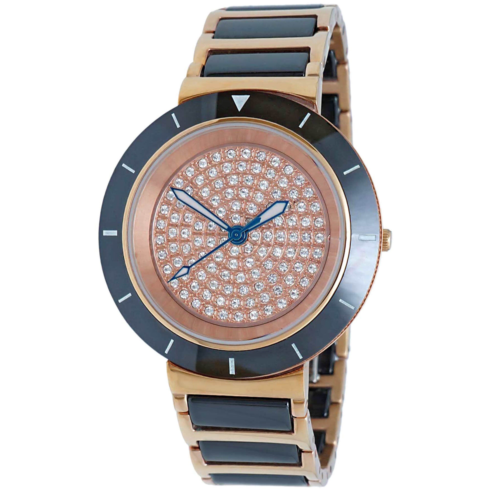 Oniss Women's Watch - Toulon Rose Gold Dial Plated Steel, Ceramic Bracelet | ON7263