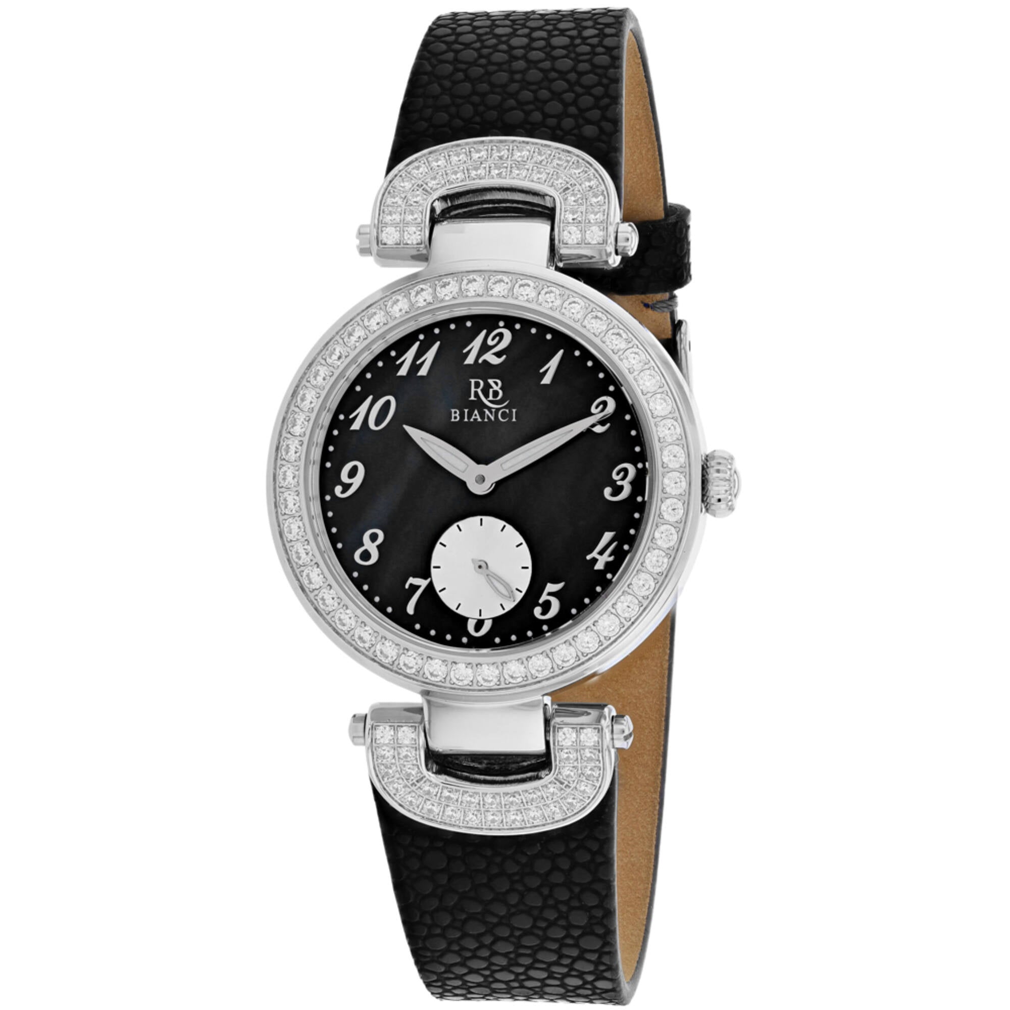 Roberto Bianci Women's Watch - Alessandra Black Mother of Pearl Dial Strap | RB0611