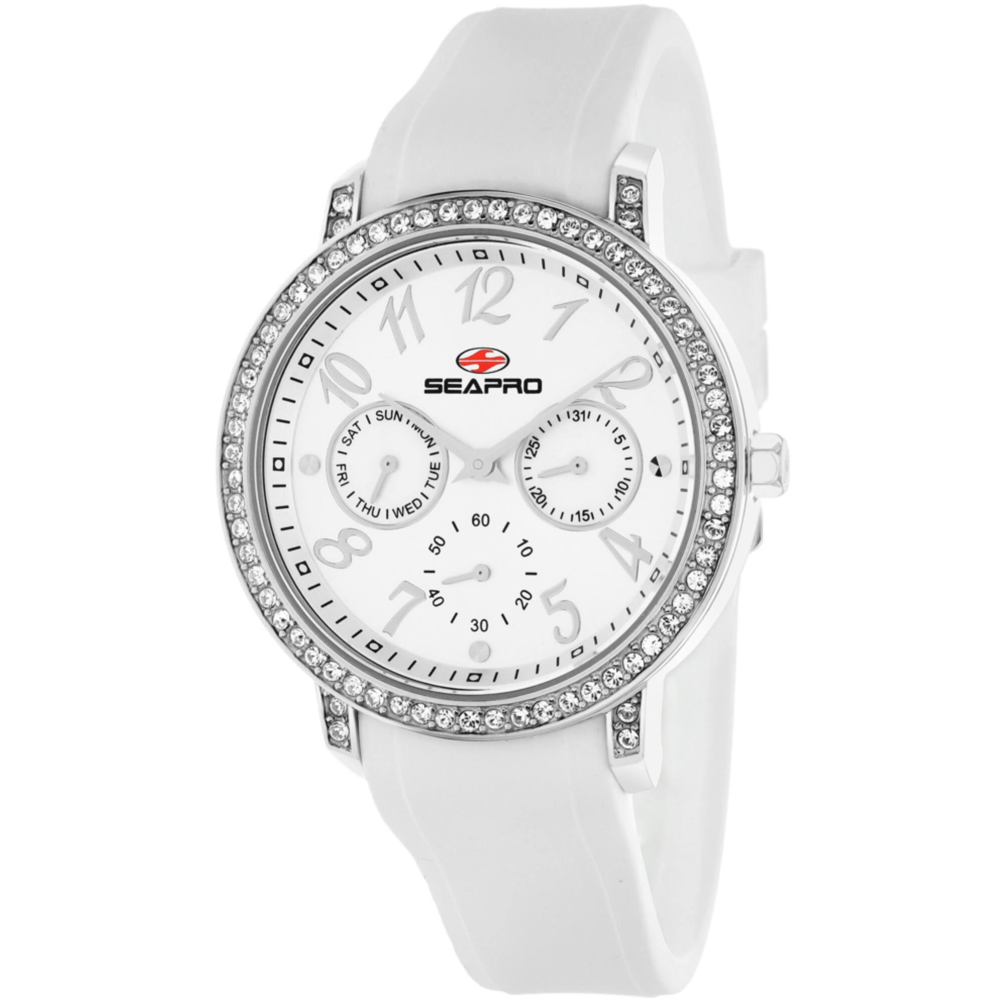 Seapro Women's Watch - Swell Quartz Silver Tone Case White Rubber Strap | SP4410