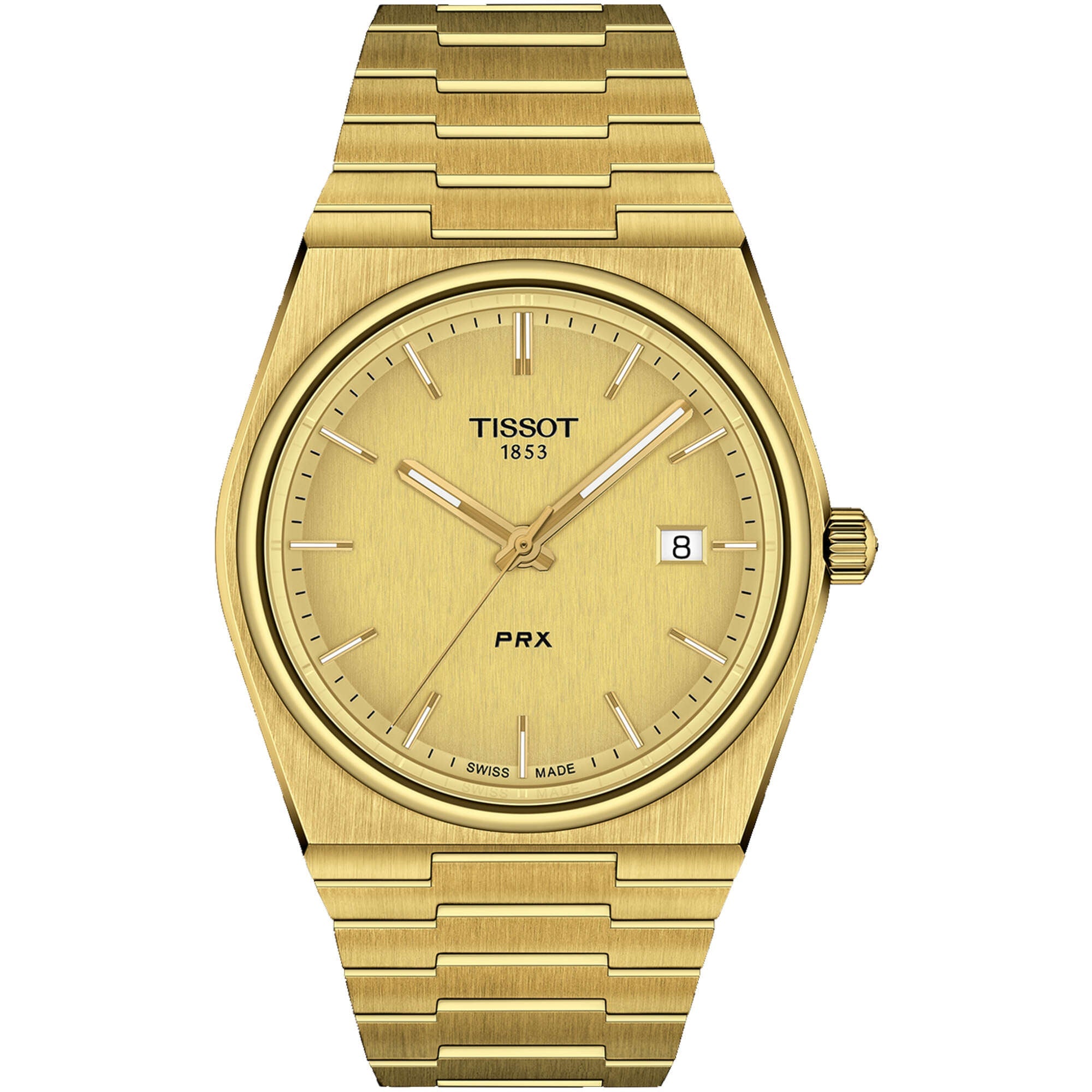 Tissot Men's Watch - PRX Gold Dial Plated Stainless Steel Bracelet | T1374103302100