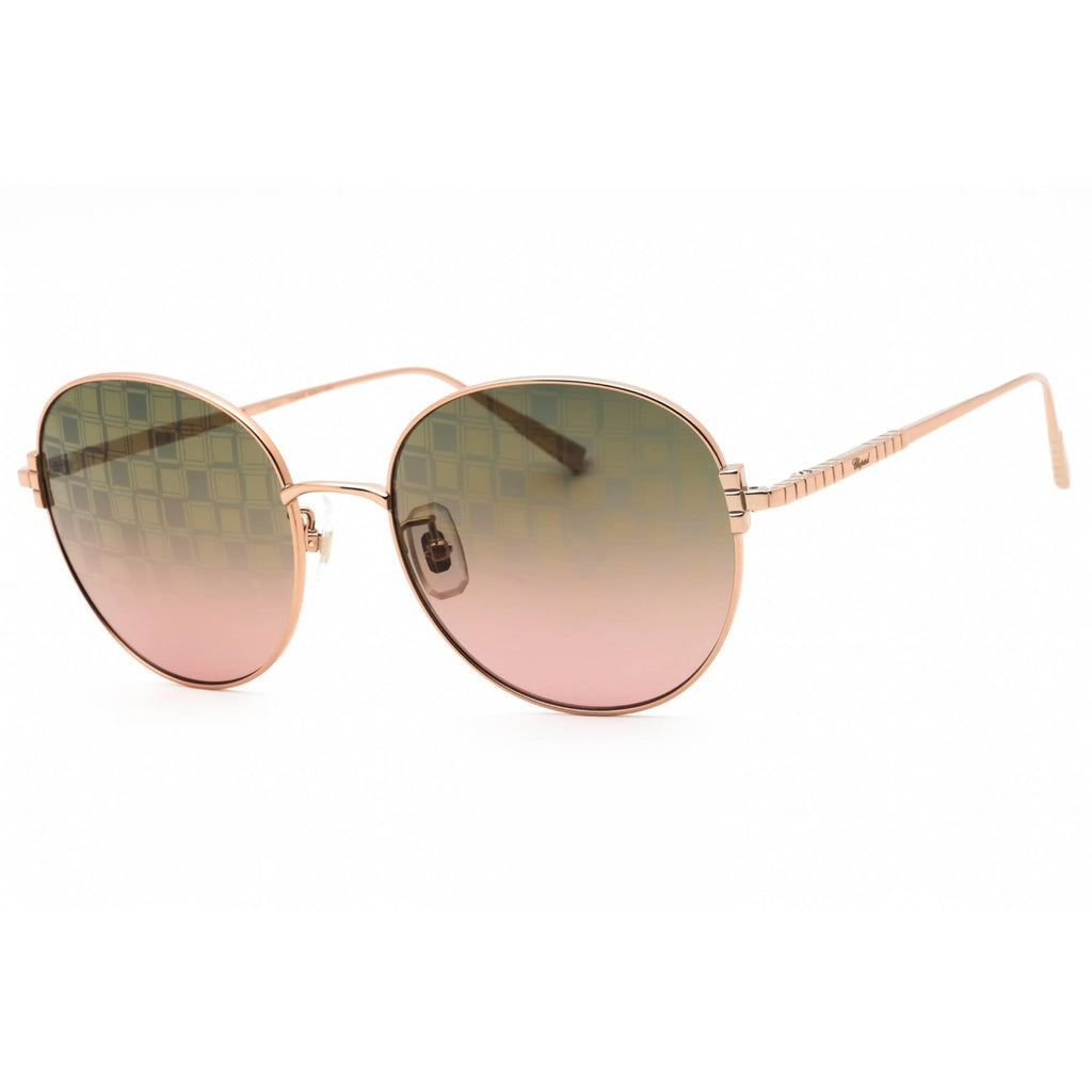Chopard Women's Sunglasses - Shiny Gold Copper Round Metal Frame | SCHL03M 8FCL
