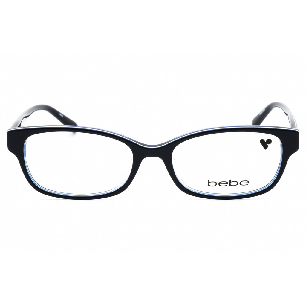 Bebe Women's Eyeglasses - Clear Demo Lens Navy Plastic Cat Eye Full Rim | BB5183 410