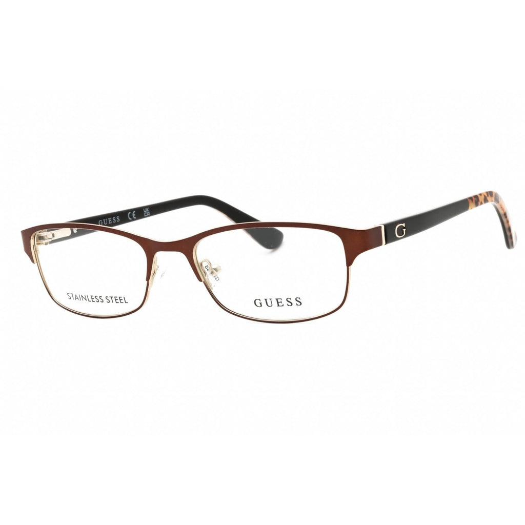 Guess Women's Eyeglasses - Metallic Brown/Gold Metal Rectangular Frame | GU2614 49