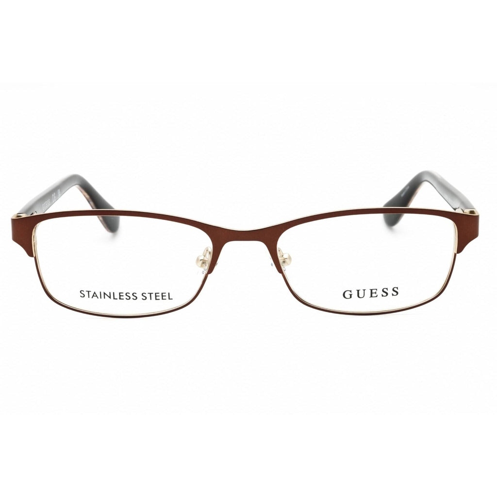 Guess Women's Eyeglasses - Metallic Brown/Gold Metal Rectangular Frame | GU2614 49