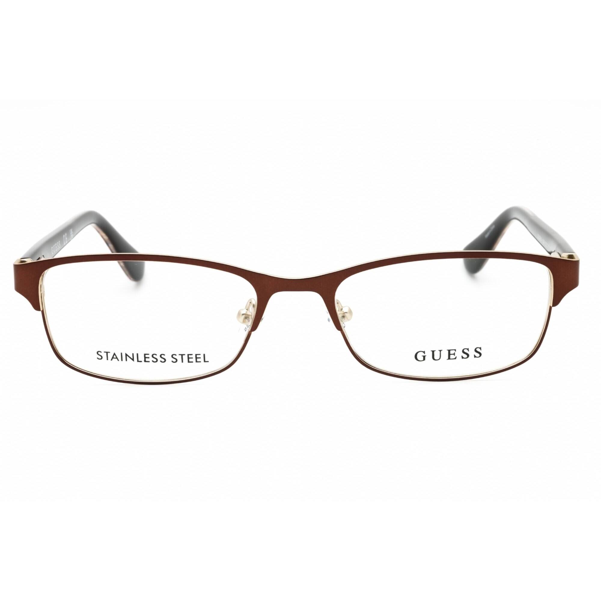 Guess Women's Eyeglasses - Metallic Brown/Gold Metal Rectangular Frame | GU2614 49