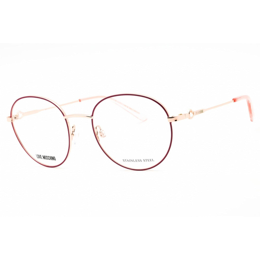 Moschino Love Women's Eyeglasses - Pink Gold Metal Round Full Rim | MOL613 0S45 00