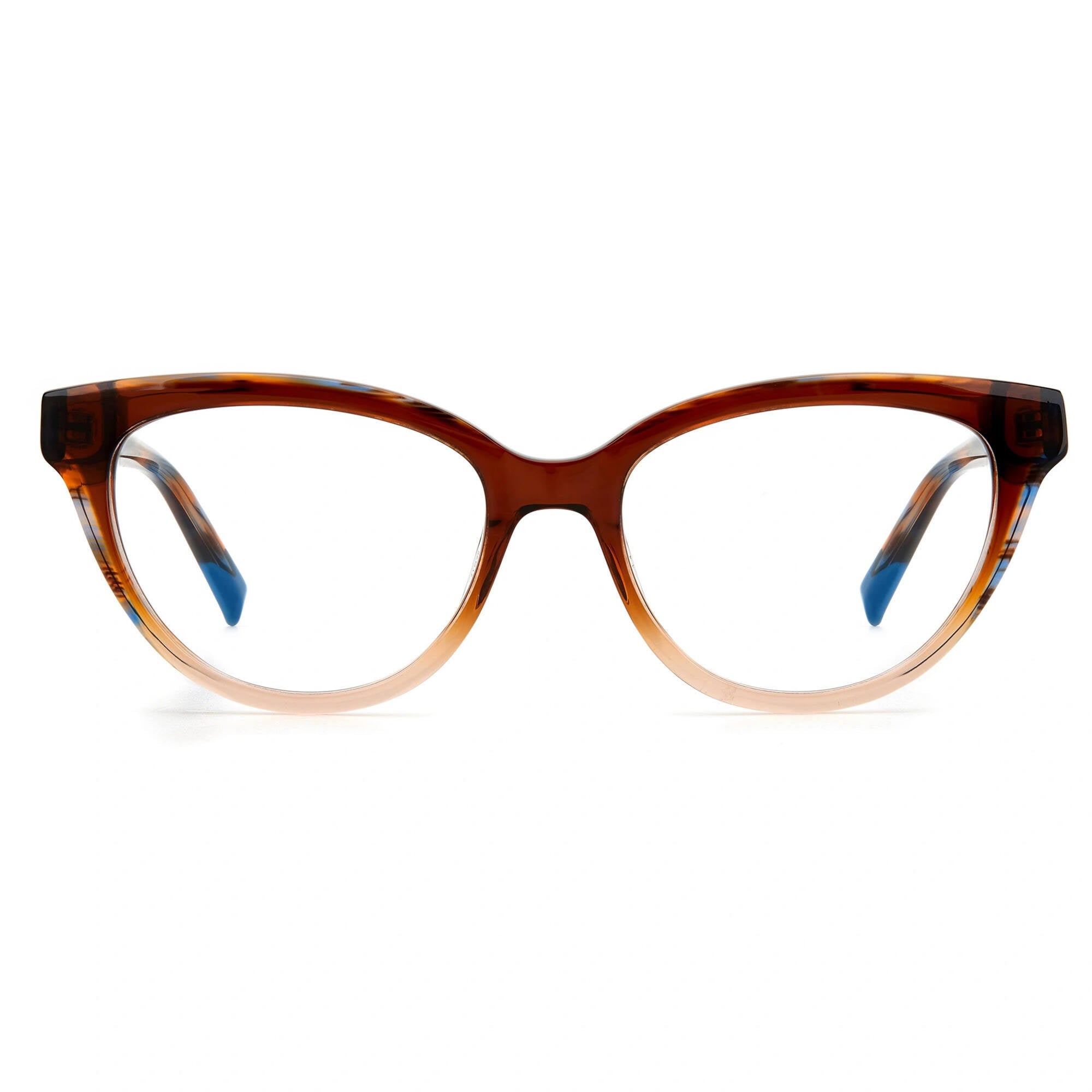 Missoni Women's Eyeglasses - Brown Horn Plastic Cat Eye Full Rim Frame | MIS 0091 0EX4