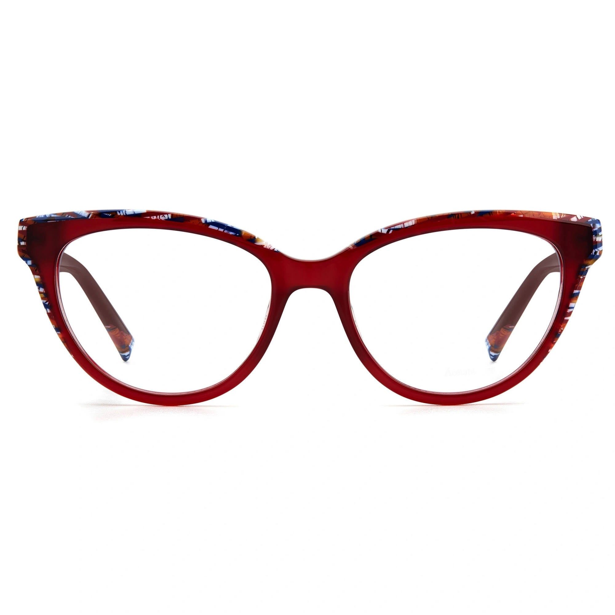 Missoni Women's Eyeglasses - Burgundy Pattern Plastic Cat Eye Frame | MIS 0091 0SR8