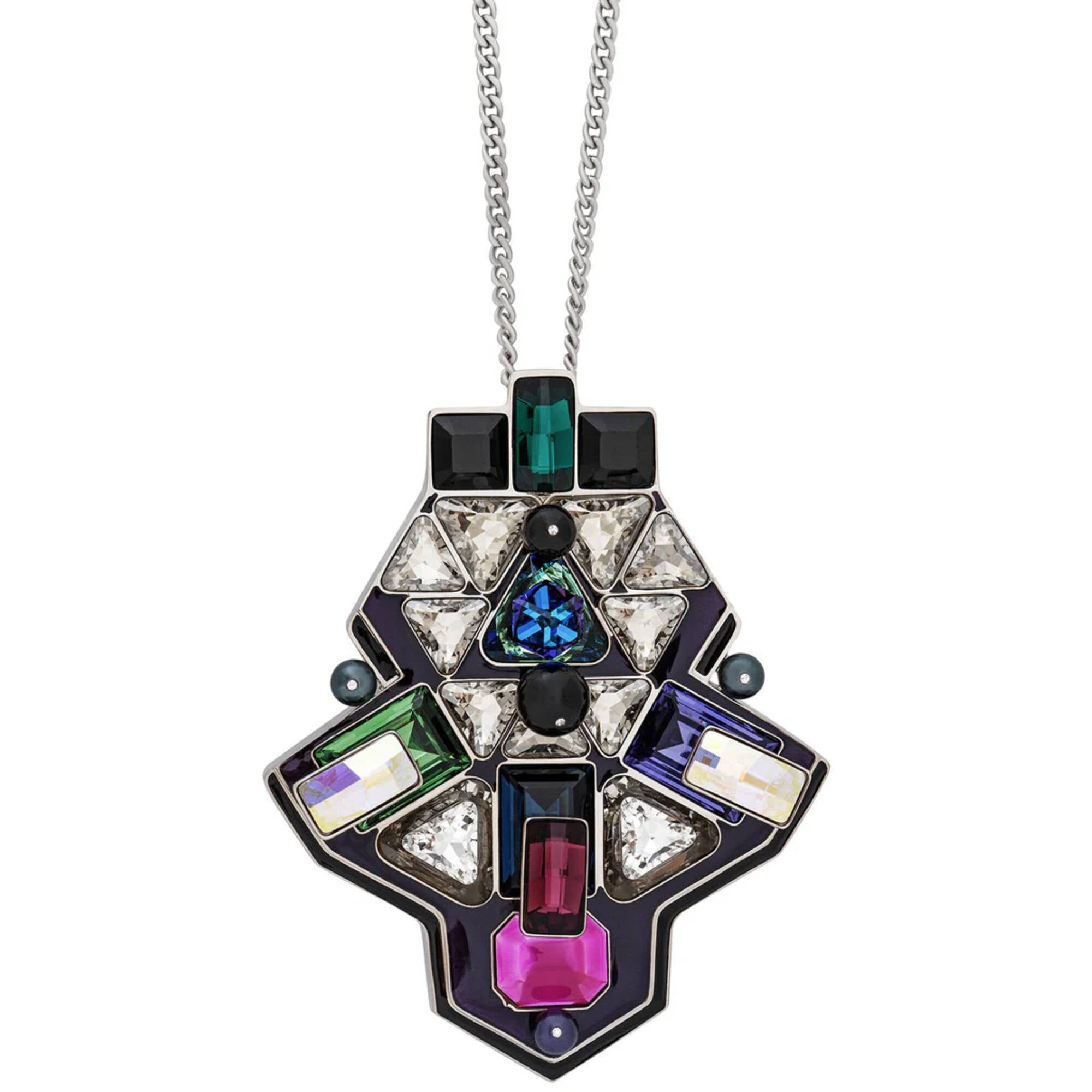 Swarovski Women's Necklace - Buzz Multicolor Crystals with Palladium Chain | 5070638