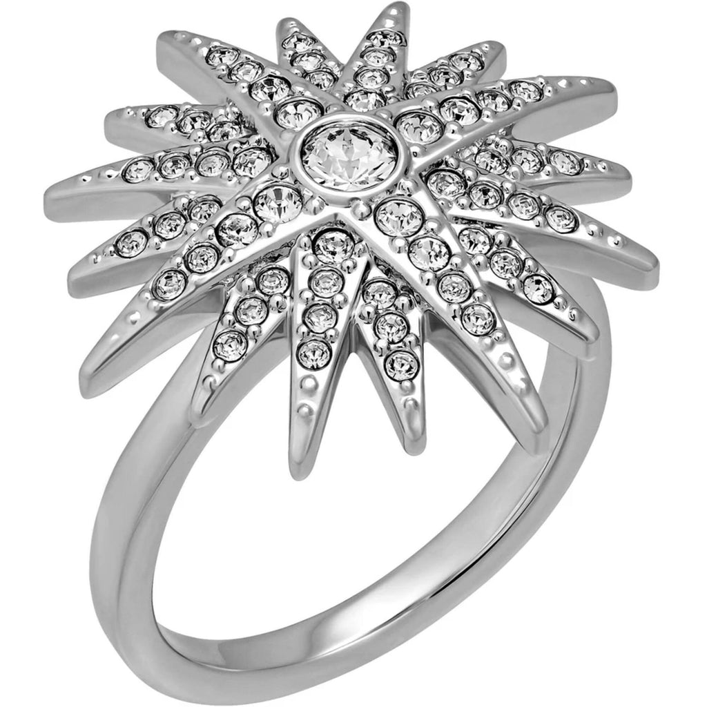 Swarovski Women's Ring - Balthus Rhodium Plated with Crystals Star, Size 9 | 5095317