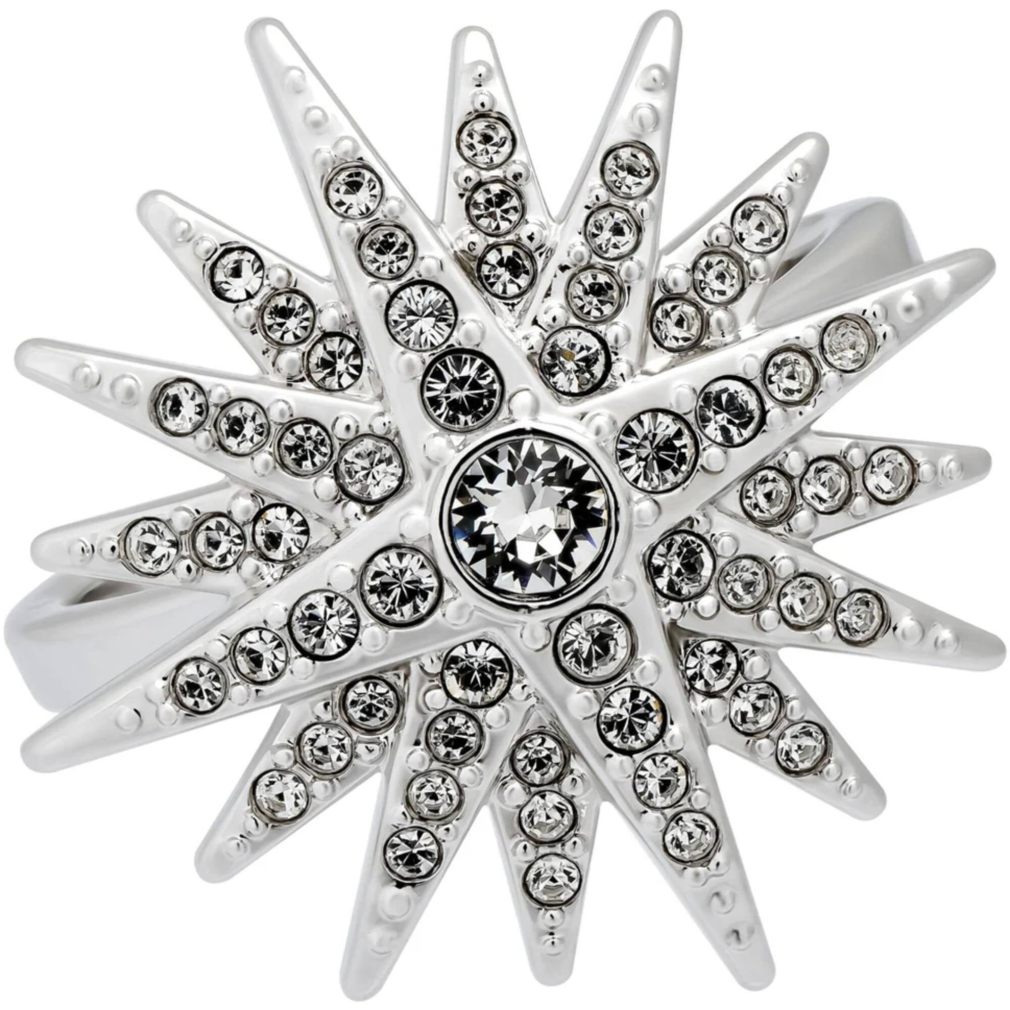 Swarovski Women's Ring - Balthus Rhodium Plated with Crystals Star, Size 9 | 5095317