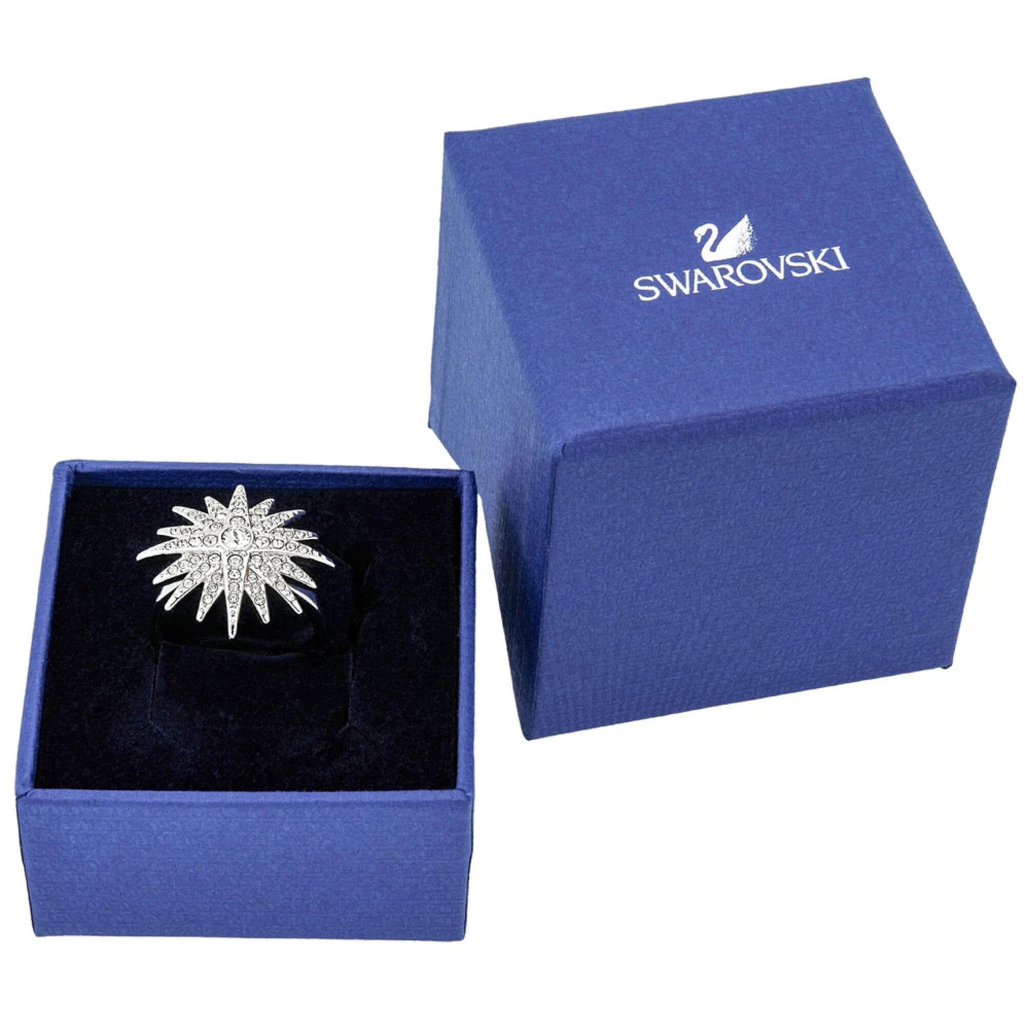 Swarovski Women's Ring - Balthus Rhodium Plated with Crystals Star, Size 9 | 5095317