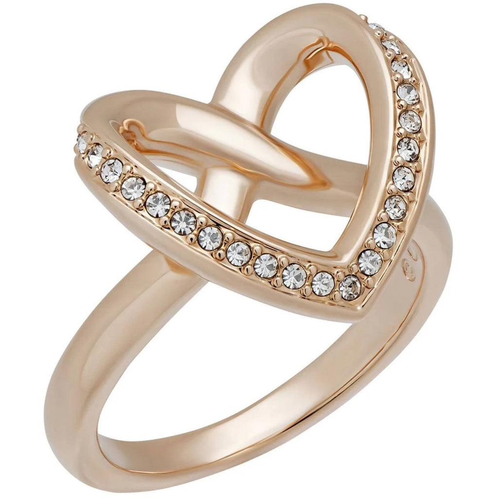 Swarovski Women's Ring - Cupidon Rose Gold with Crystal Pavé Heart, Size 9 | 5139689