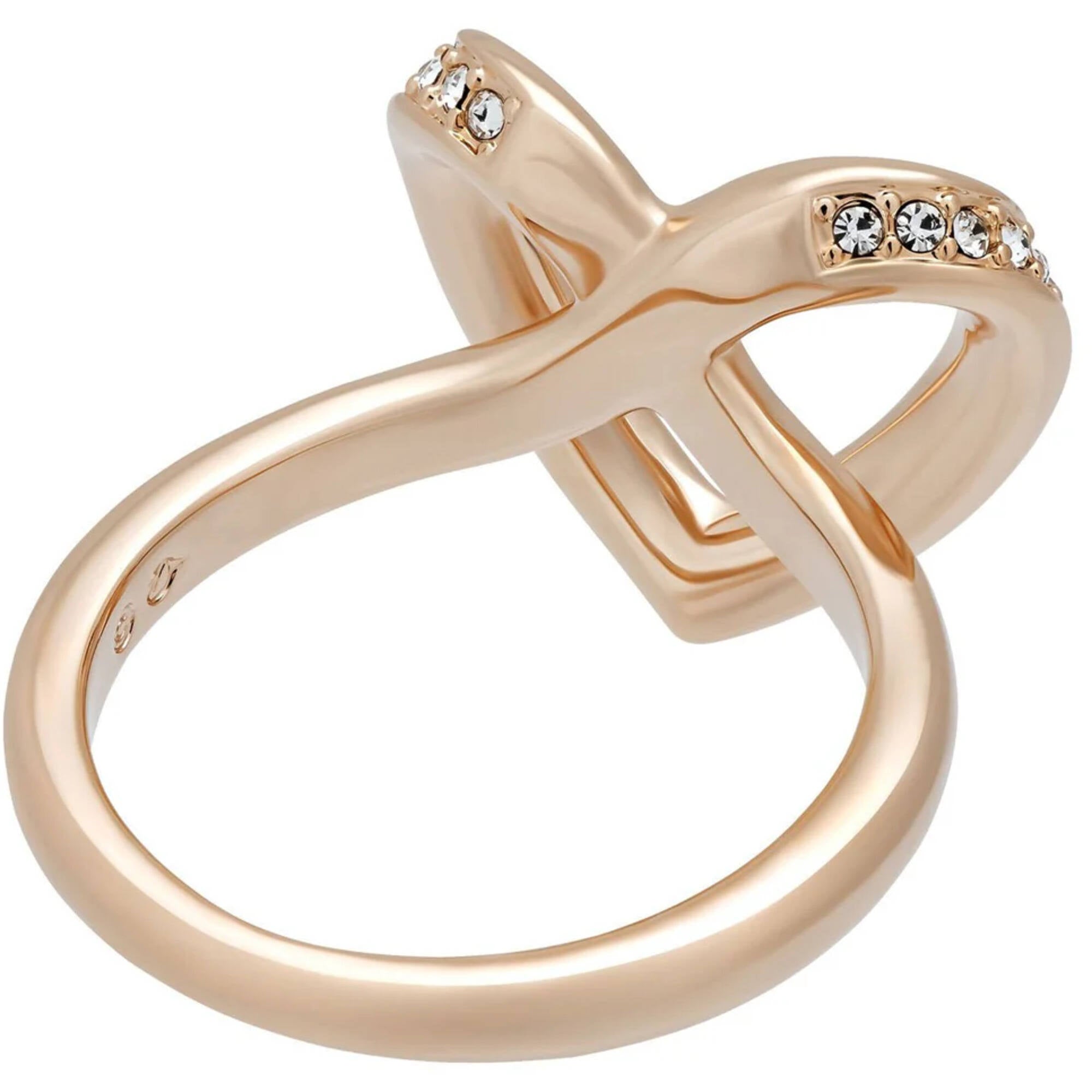 Swarovski Women's Ring - Cupidon Rose Gold with Crystal Pavé Heart, Size 9 | 5139689