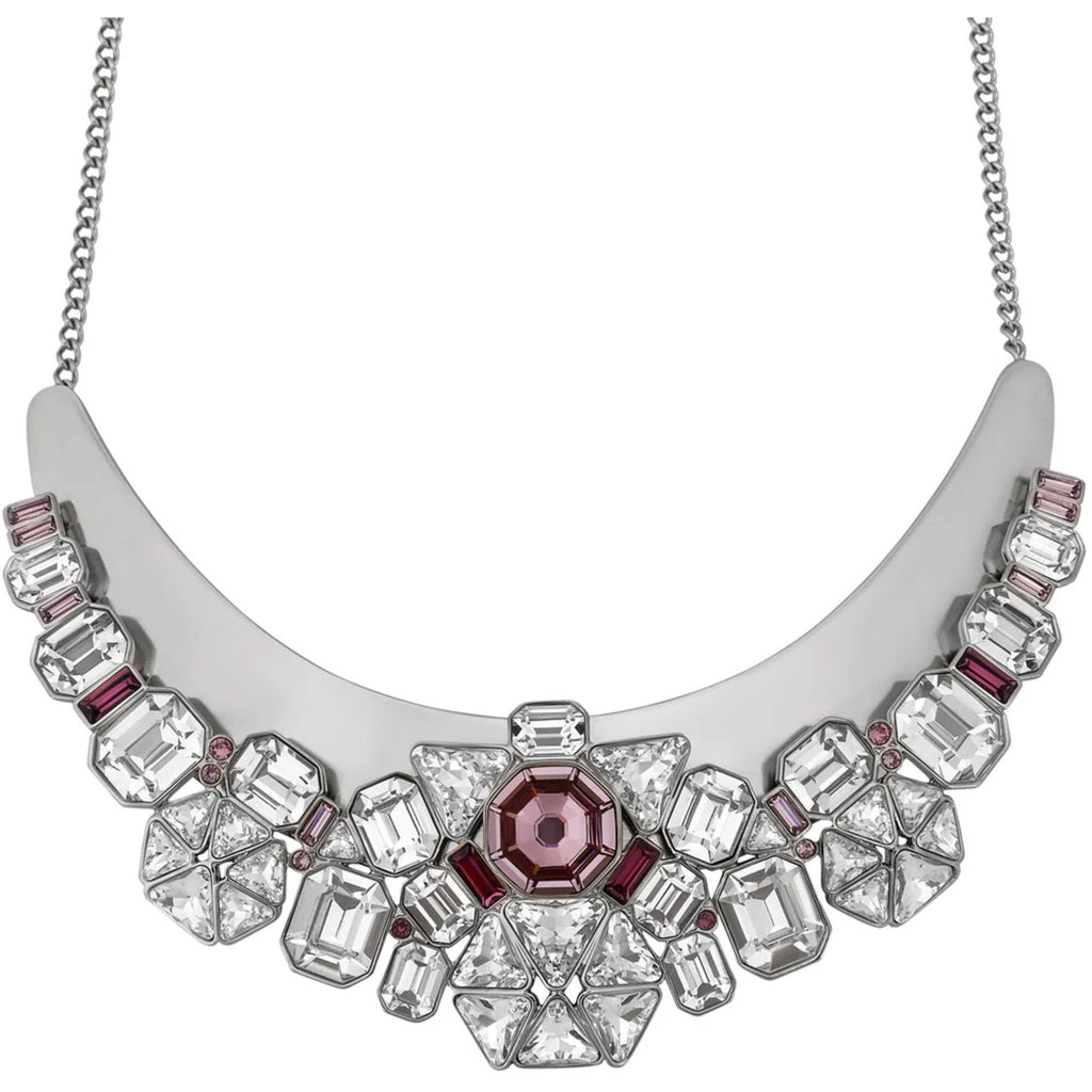 Swarovski Women's Necklace - Diana Palladium Plated with Multi-Stone Bib | 5141353