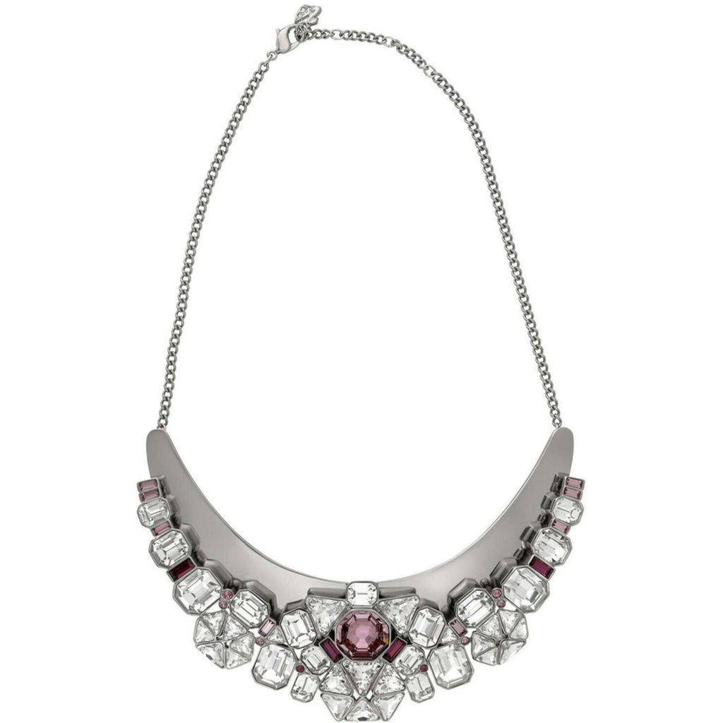 Swarovski Women's Necklace - Diana Palladium Plated with Multi-Stone Bib | 5141353