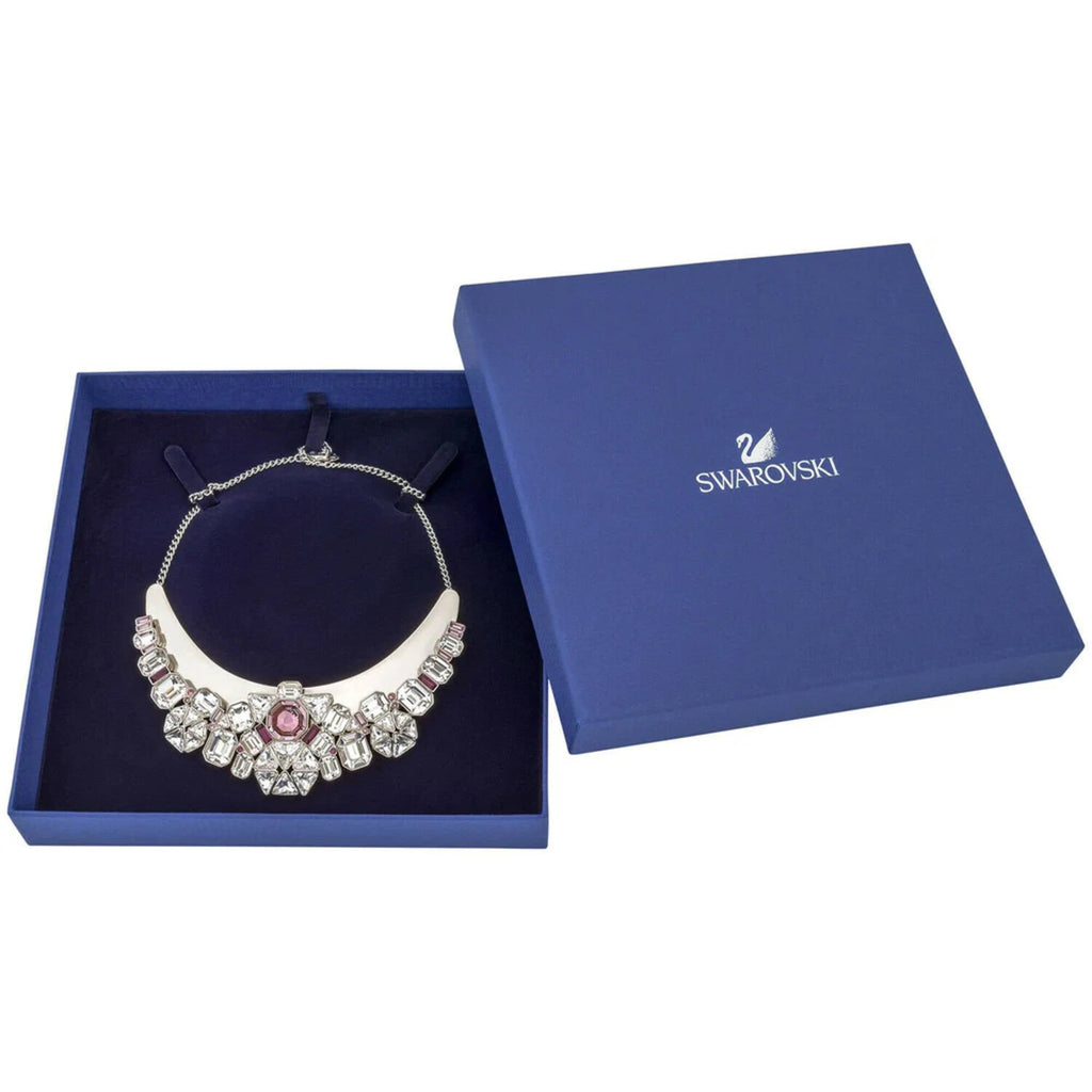 Swarovski Women's Necklace - Diana Palladium Plated with Multi-Stone Bib | 5141353