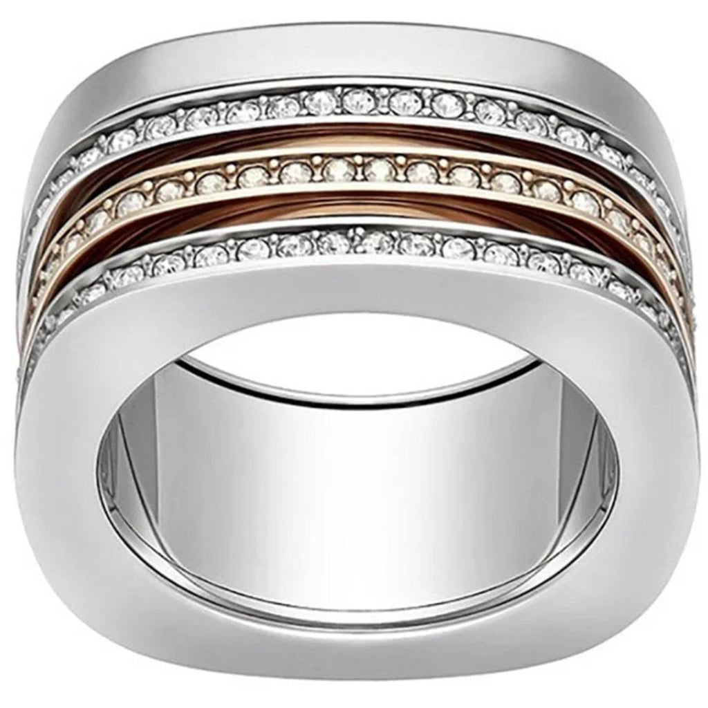 Swarovski Women's Ring - Vio Rhodium and Rose Gold Plated Crystals, Size 7 | 5152856