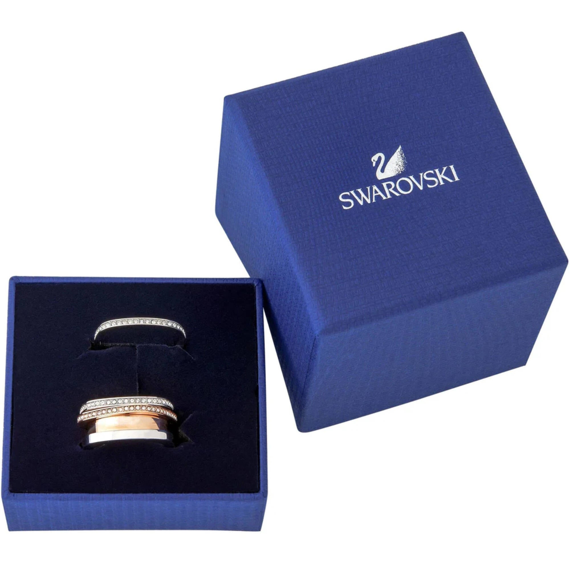 Swarovski Women's Ring - Vio Rhodium and Rose Gold Plated Crystals, Size 7 | 5152856