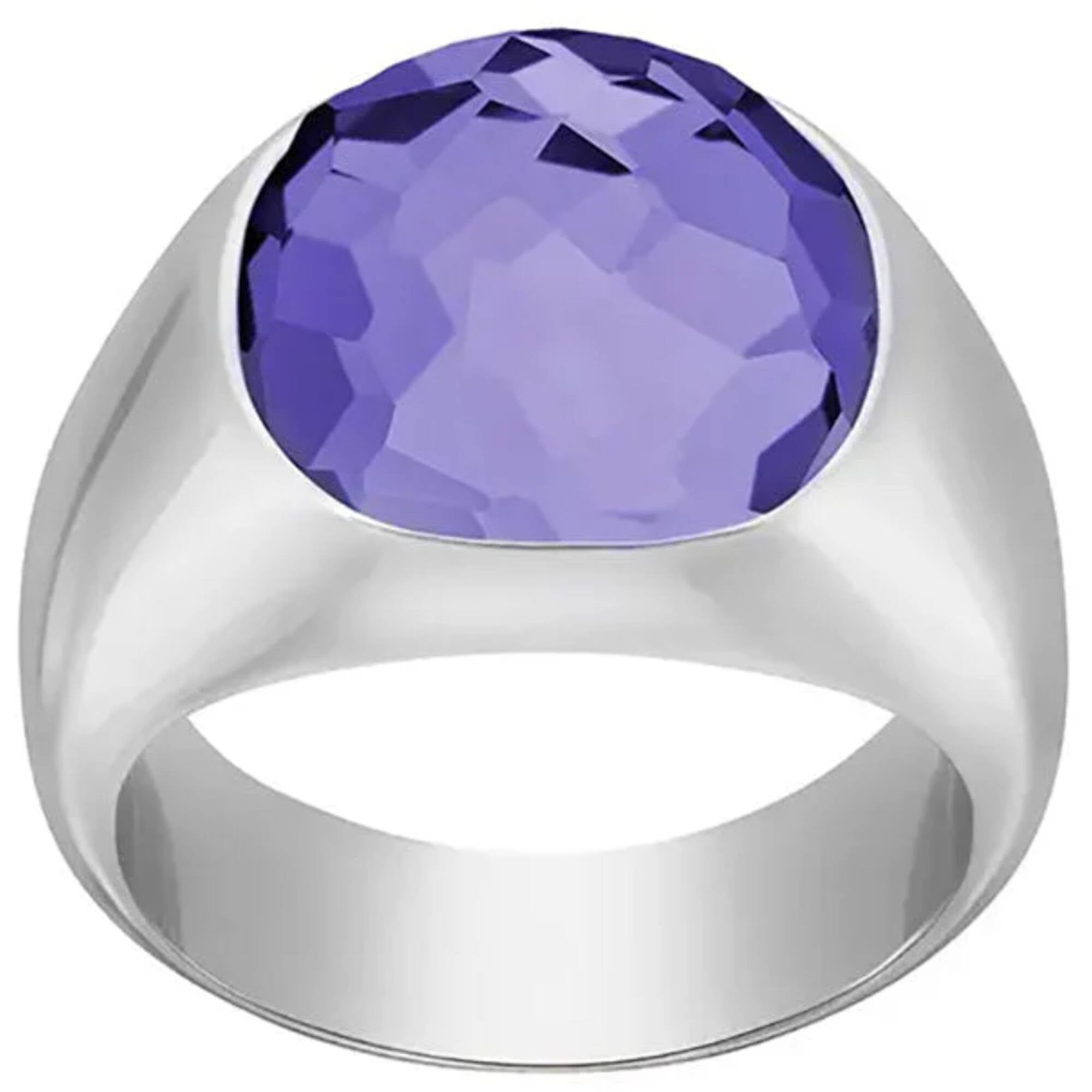Swarovski Women's Ring - Dot Rhodium Plated with Purple Crystal, Size 7 | 5158366
