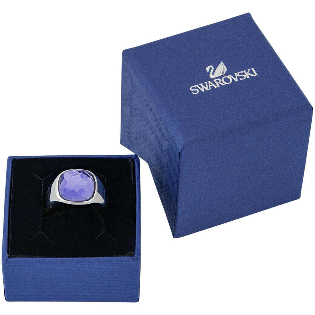 Swarovski Women's Ring - Dot Rhodium Plated with Purple Crystal, Size 7 | 5158366
