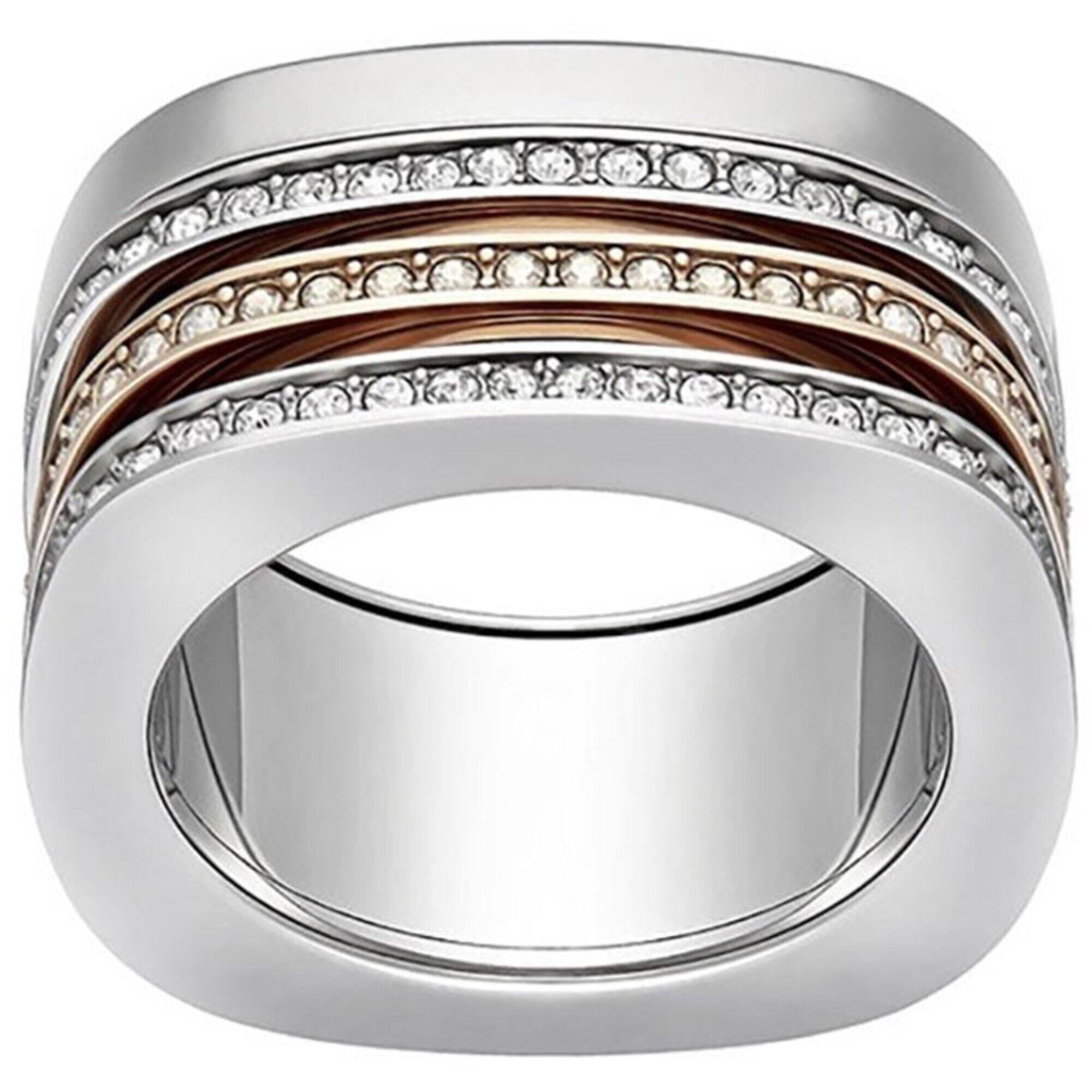 Swarovski Women's Ring - Vio Two Tone Rhodium and Rose Gold Plated, Size 8 | 5184229