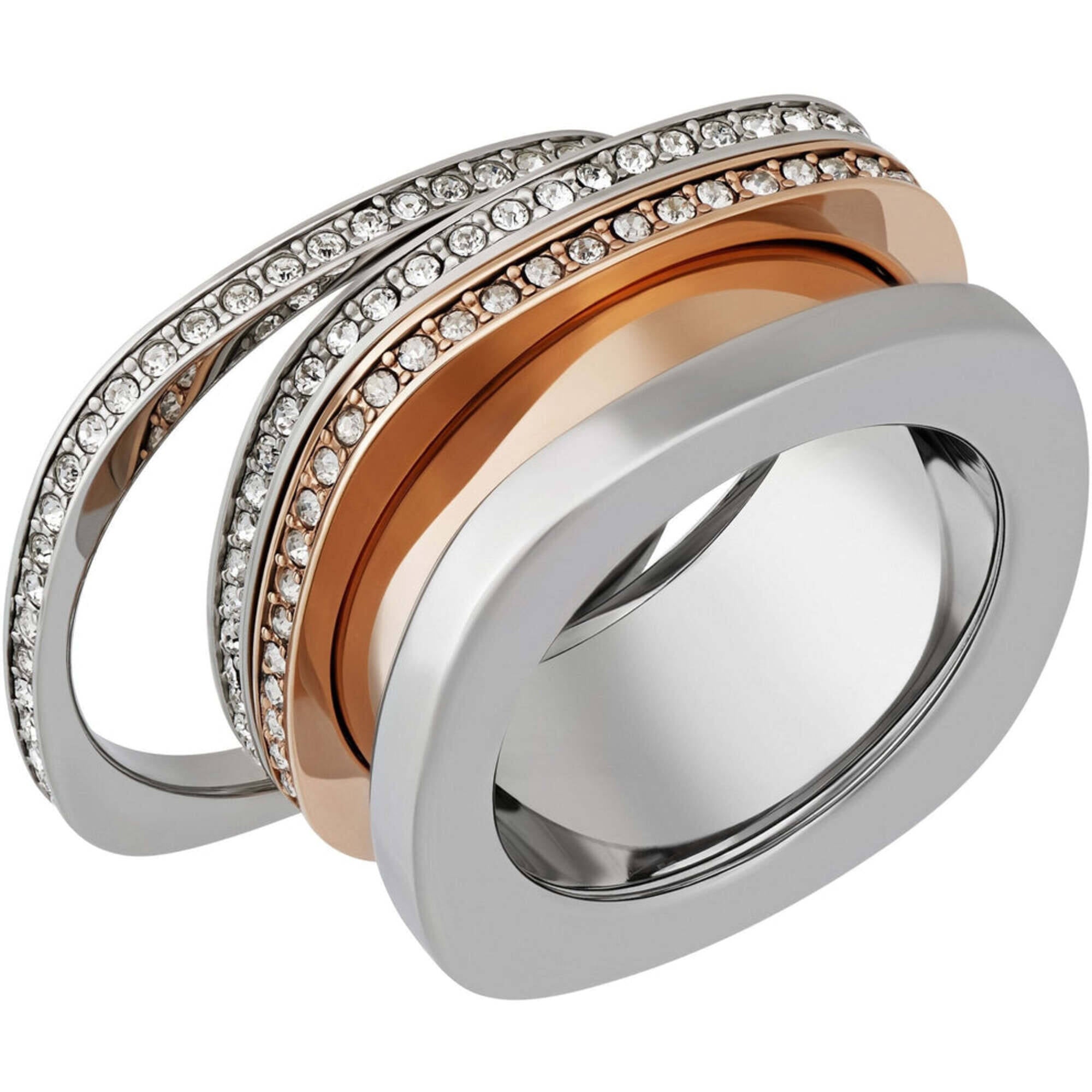 Swarovski Women's Ring - Vio Two Tone Rhodium and Rose Gold Plated, Size 8 | 5184229