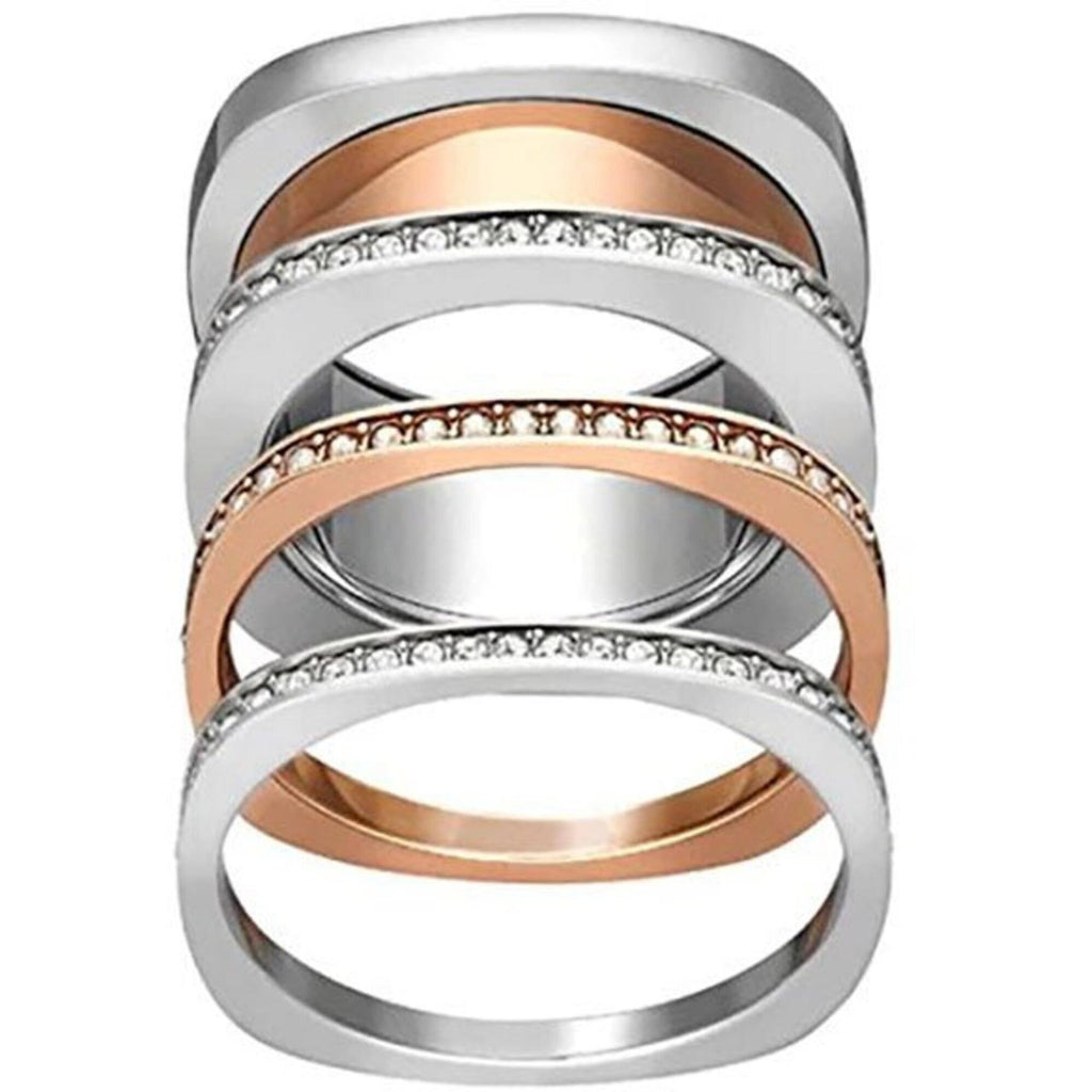 Swarovski Women's Ring - Vio Two Tone Rhodium and Rose Gold Plated, Size 9 | 5184233