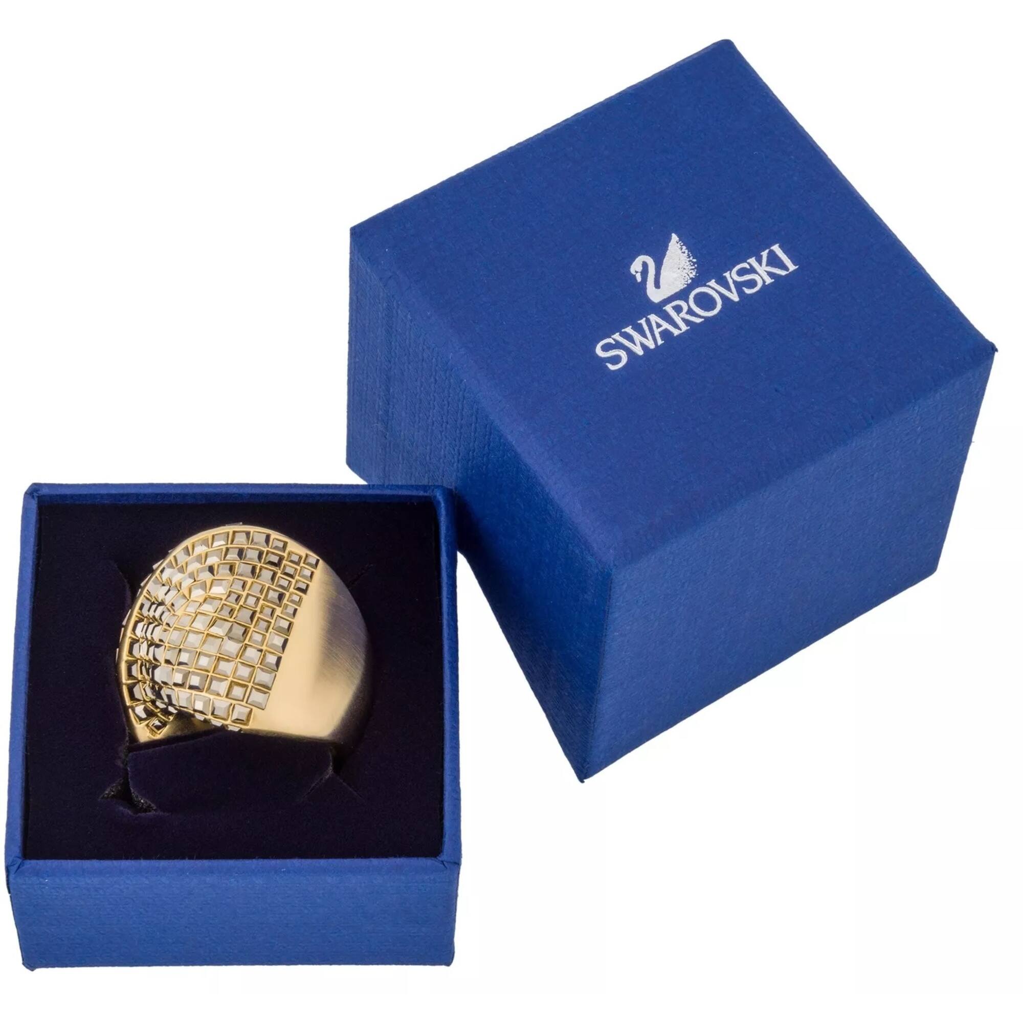 Swarovski Women's Ring - Film Yellow Gold Plated Metallic Crystals, Size 6 | 5237788