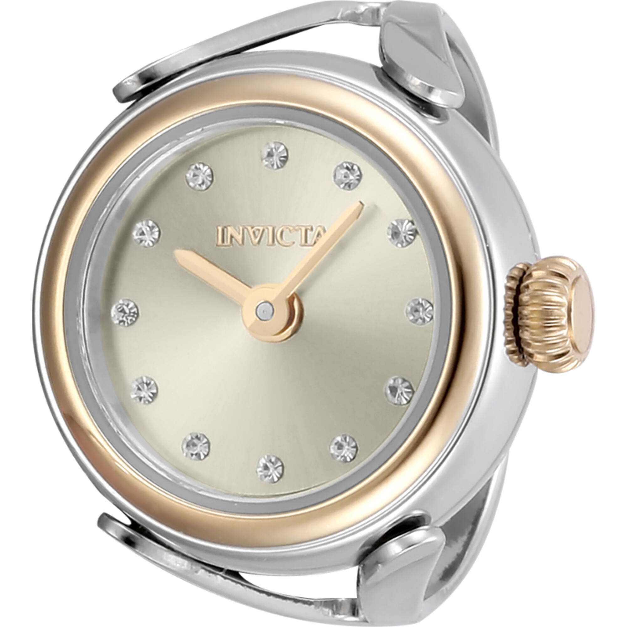 Invicta Women's Ring Watch - Mini Angel Silver Tone Dial Stainless Steel Band | 48576