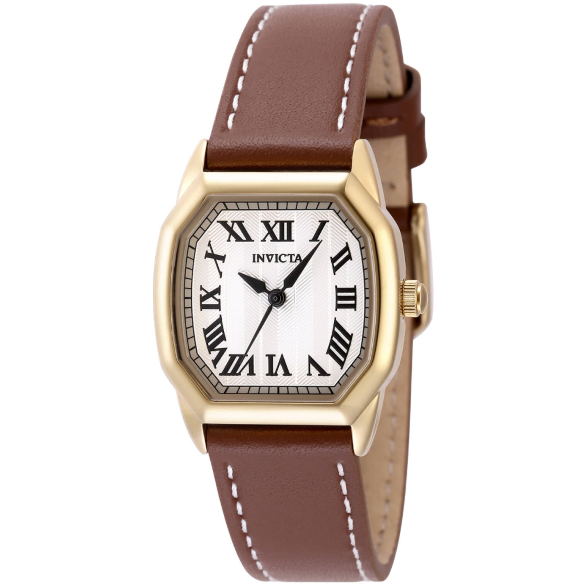 Invicta Women's Watch - Wildflower Quartz Yellow Gold Case Brown Leather Strap | 48962