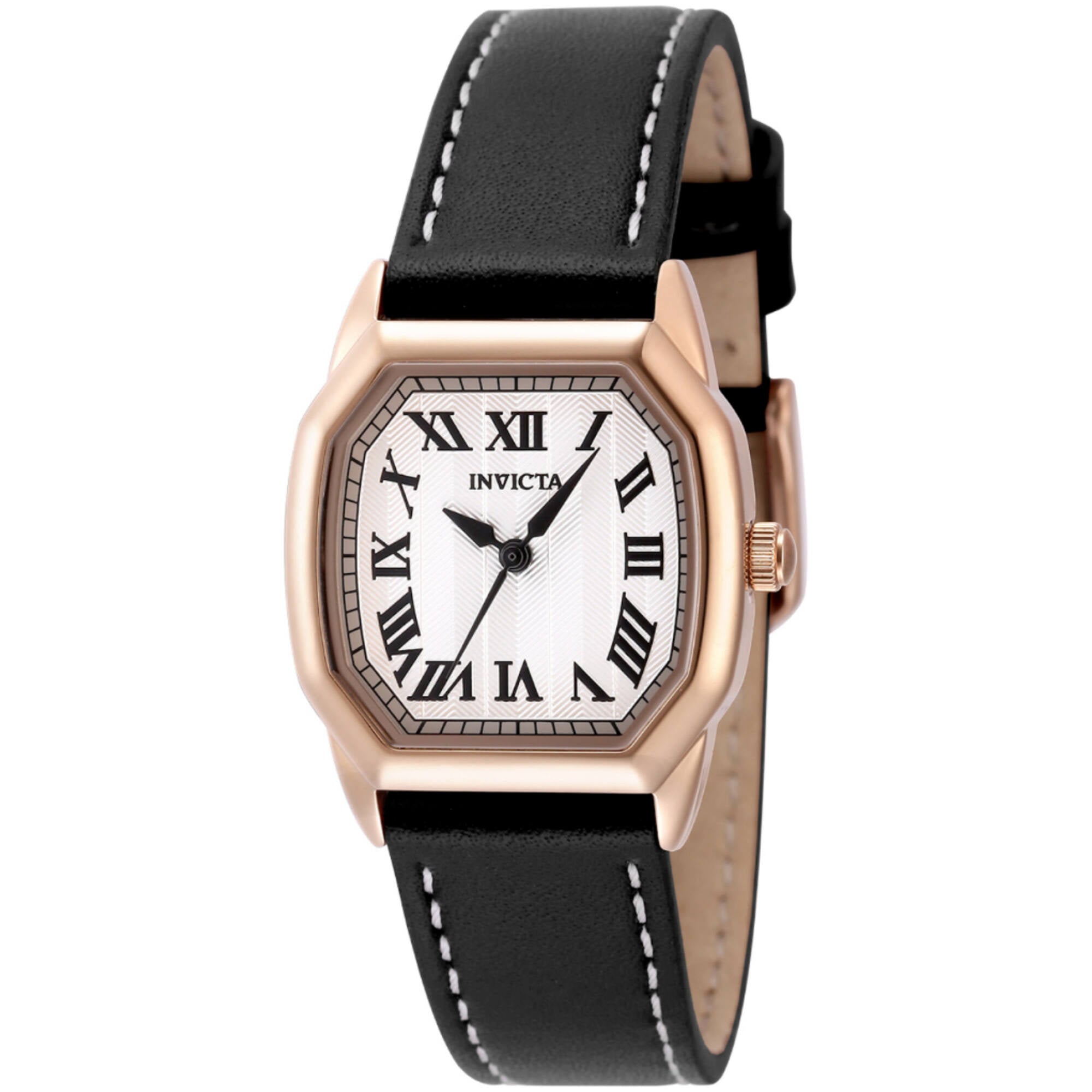 Invicta Women's Watch - Wildflower Silver Tone Dial Black Leather Strap | 48963