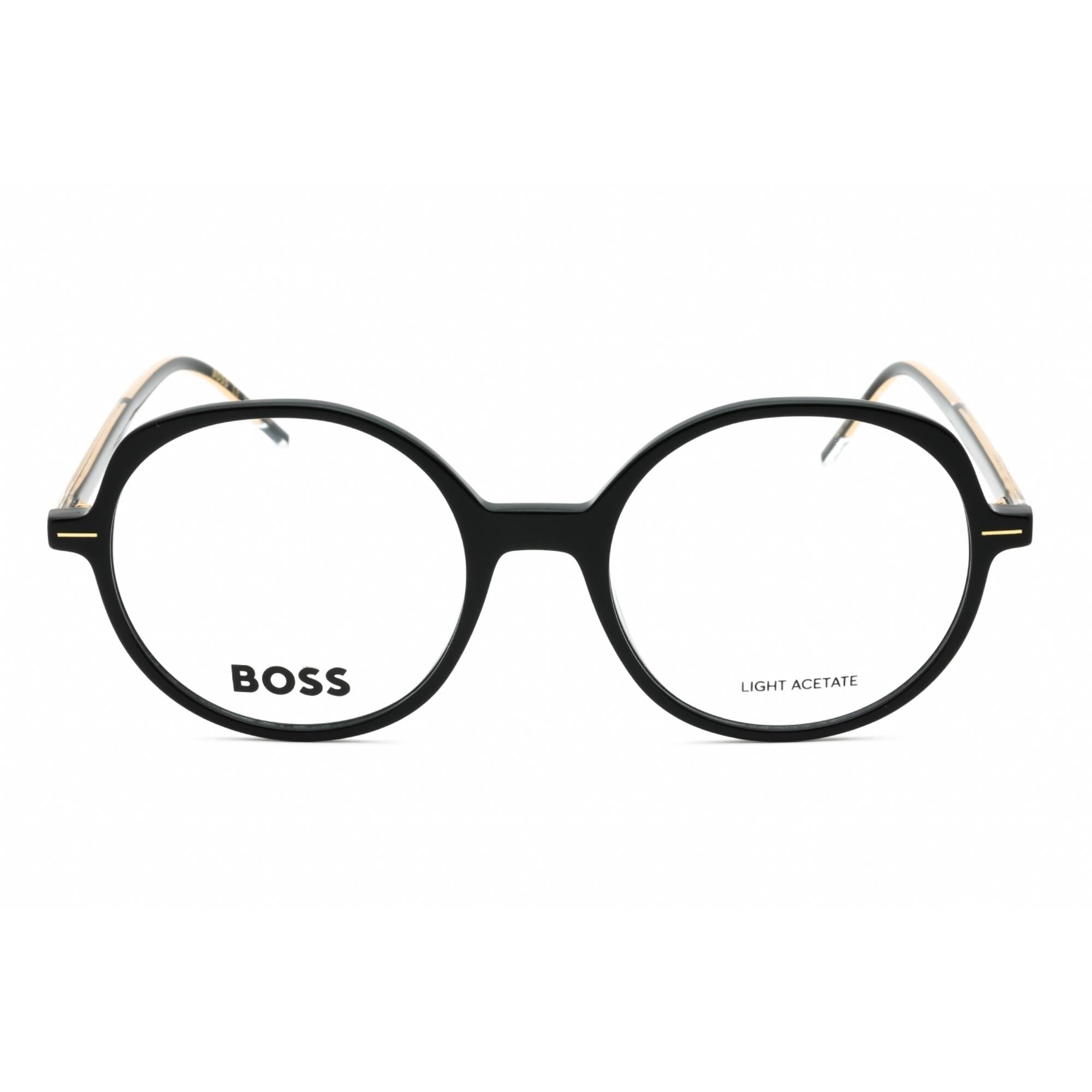 Hugo Boss Women's Eyeglasses - Black Crystal Plastic Round Frame | BOSS 1588 07C5 00
