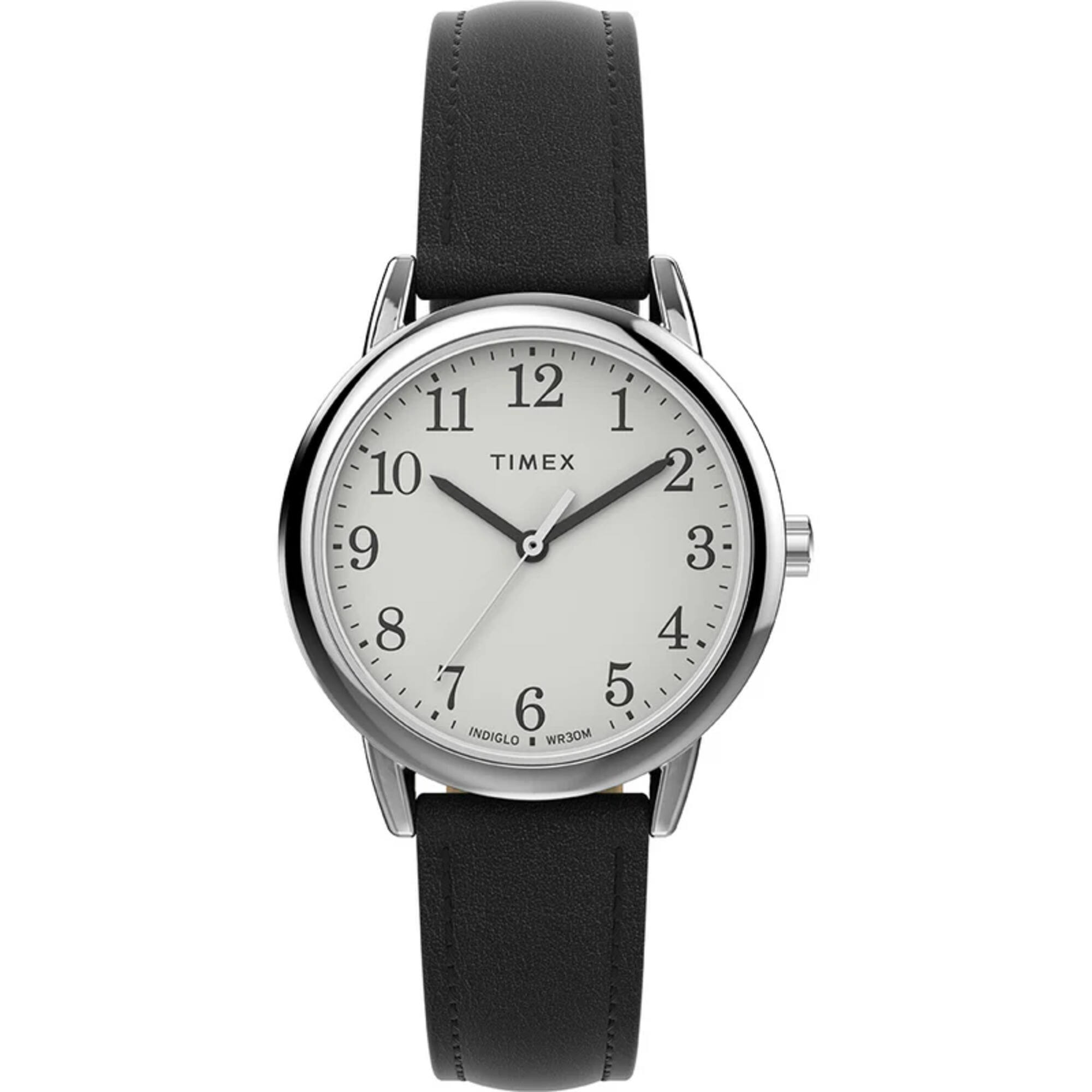 Timex Women's Watch - Easy Reader Quartz Black Adjustable Leather Strap | TW2V69100