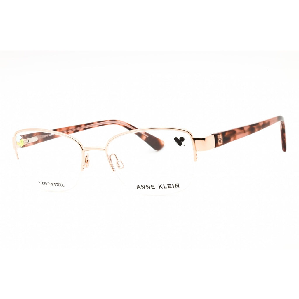 Anne Klein Women's Eyeglasses - Rose Gold Metal Cat Eye Half Rim Frame | AK5093 770