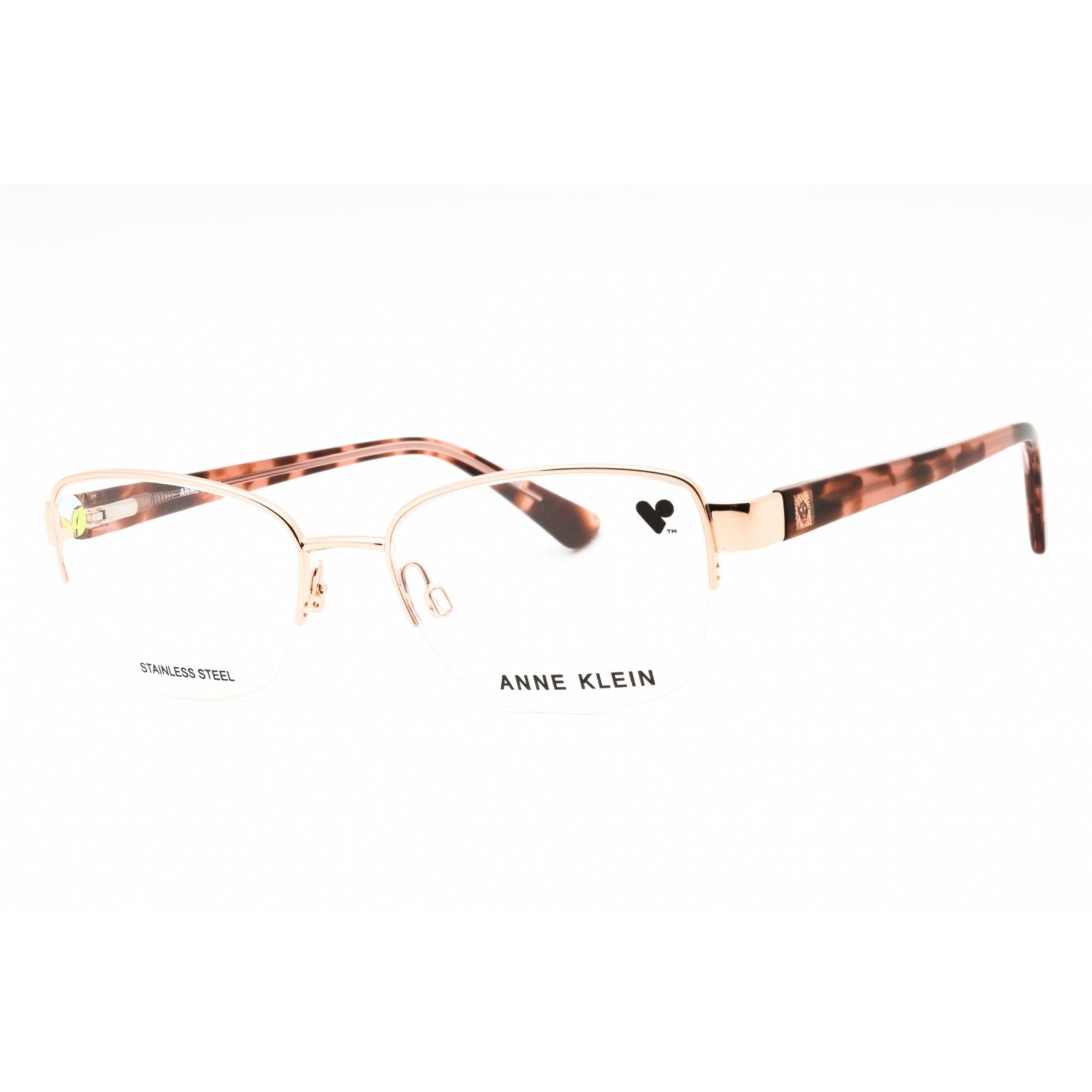 Anne Klein Women's Eyeglasses - Rose Gold Metal Cat Eye Half Rim Frame | AK5093 770
