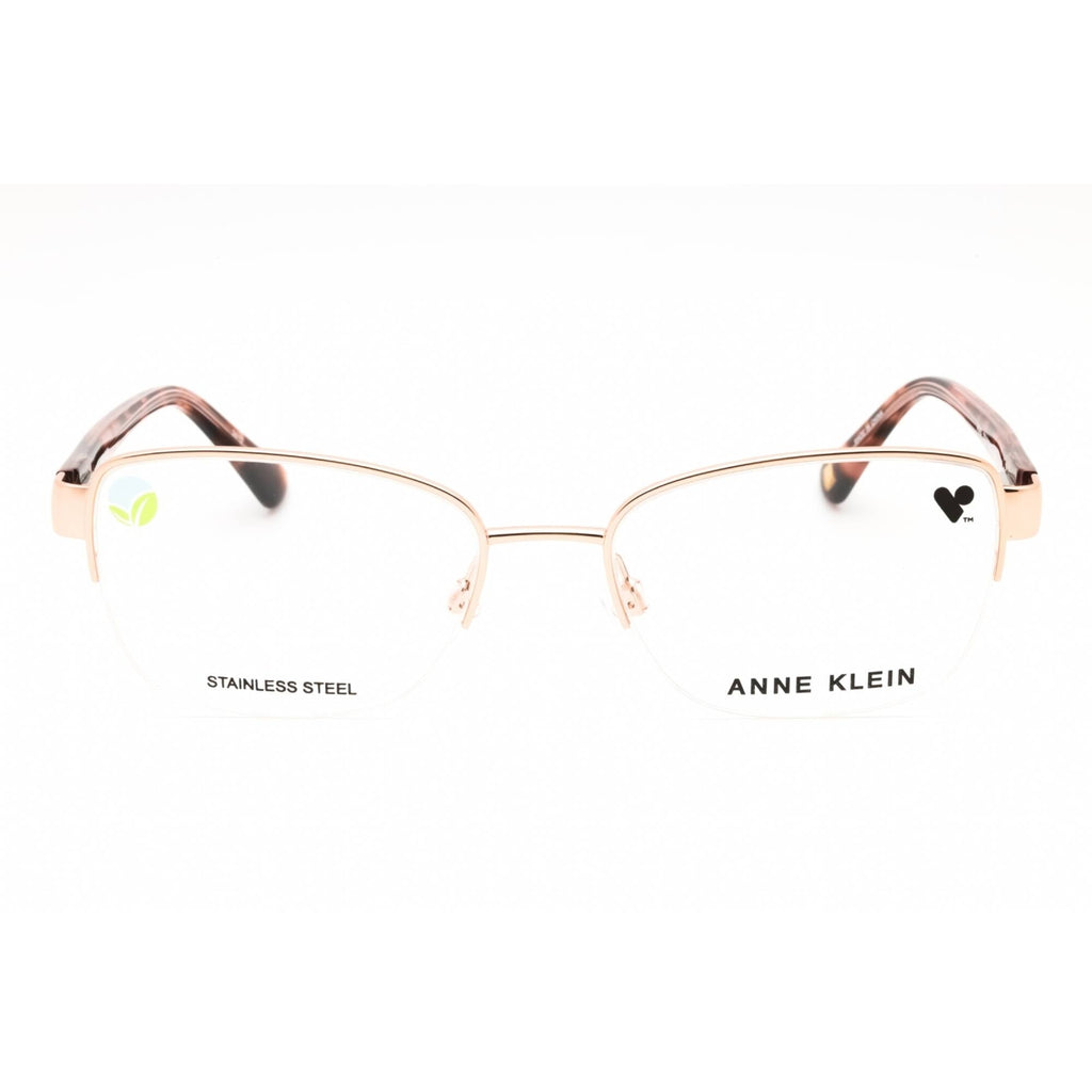 Anne Klein Women's Eyeglasses - Rose Gold Metal Cat Eye Half Rim Frame | AK5093 770