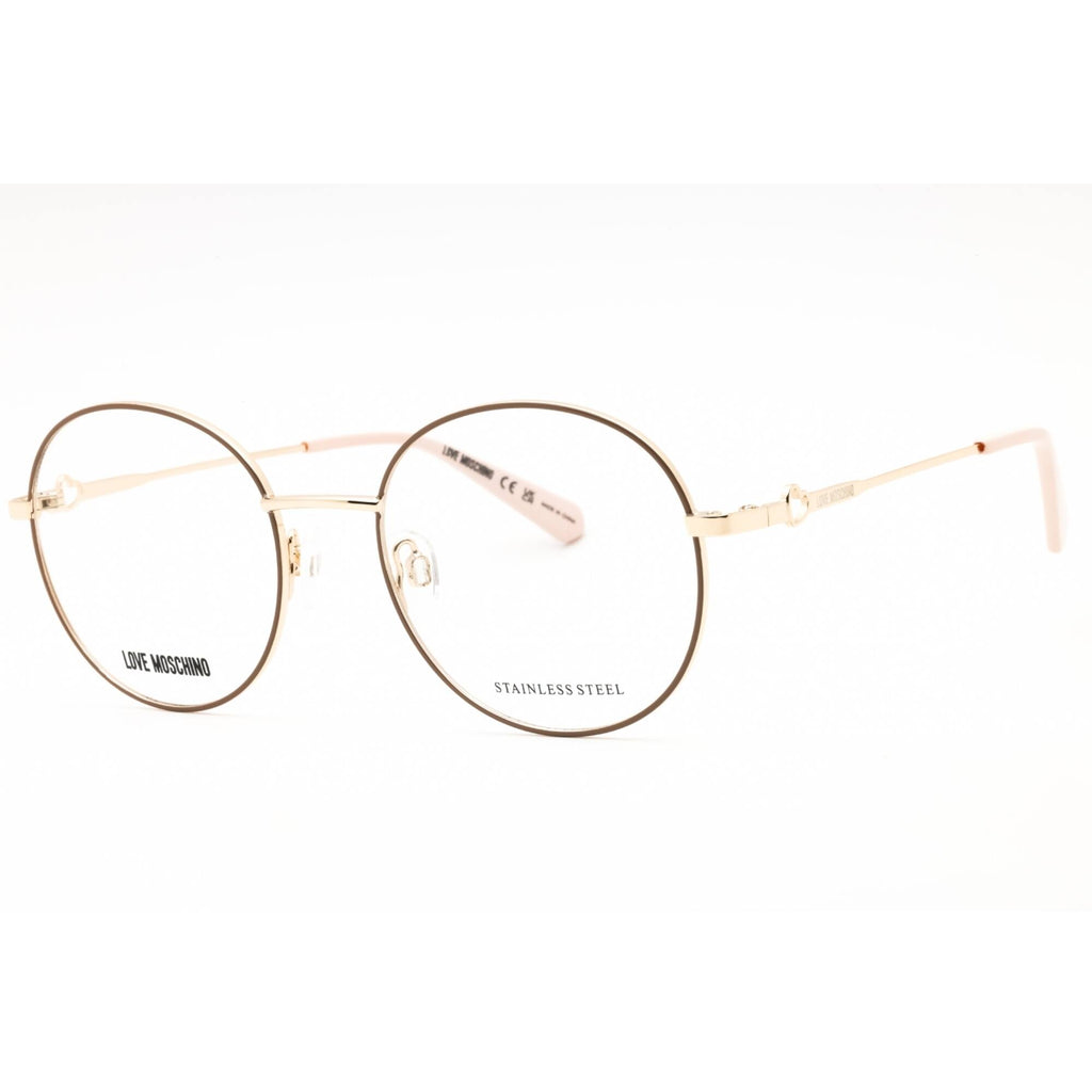 Moschino Love Women's Eyeglasses - White Gold Metal Round Frame | MOL617/TN 0B4E 00