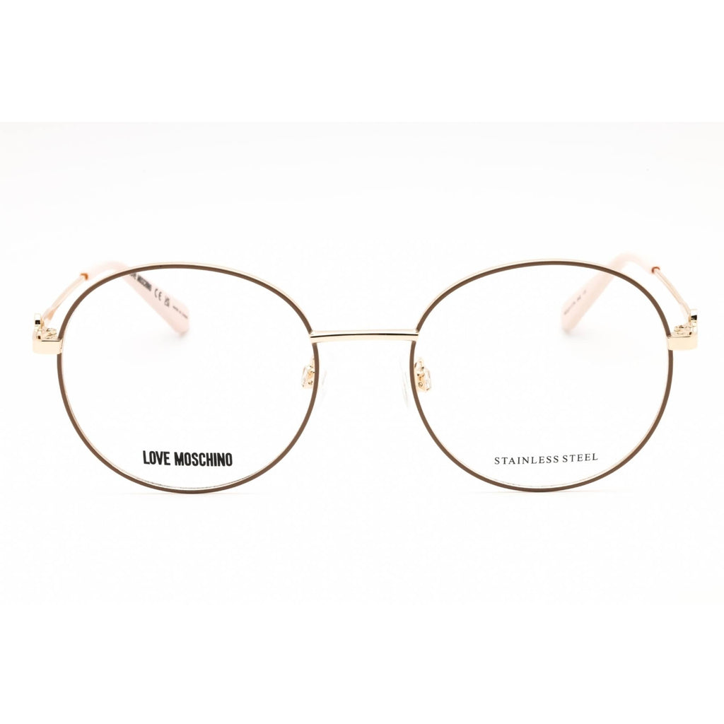 Moschino Love Women's Eyeglasses - White Gold Metal Round Frame | MOL617/TN 0B4E 00