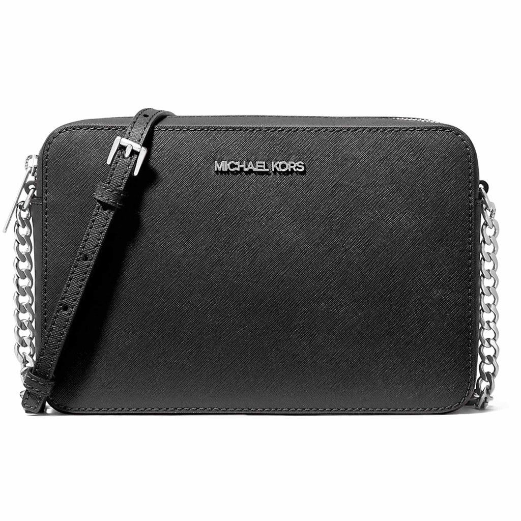 Michael Kors Women's Crossbody Bag - Jet Set Leather, Black | 35F8STTC9L-001