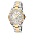Invicta 24616 Women's Angel Crystal Accented Bezel White MOP Dial Two Tone Steel Dive Watch