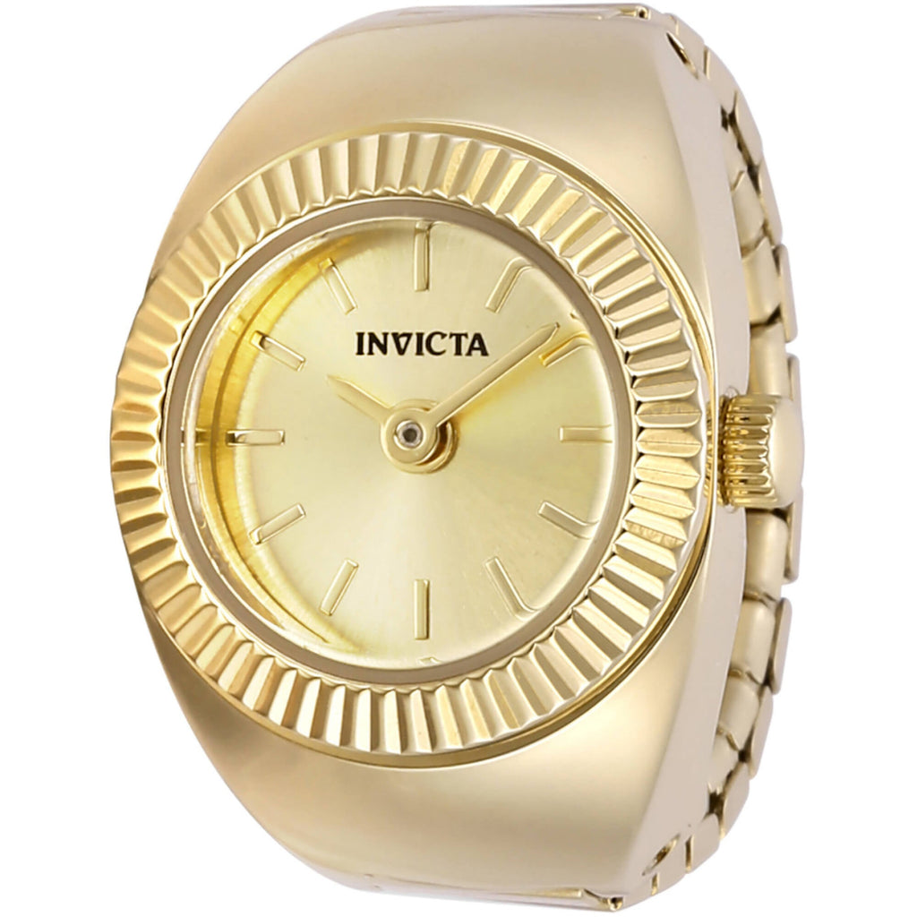 Invicta Women's Ring Watch - Mini Angel Quartz Gold Tone Dial Bracelet | 48947